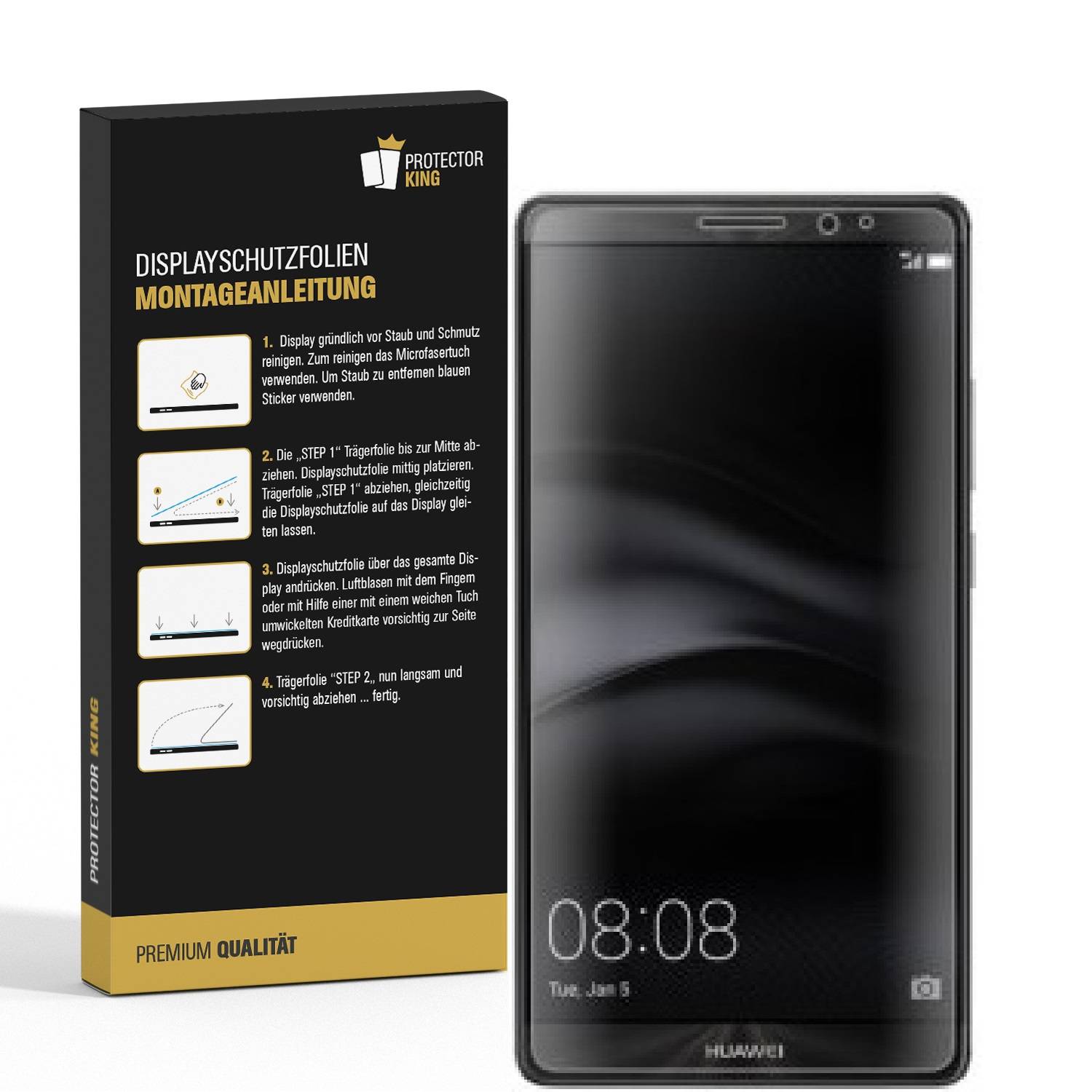 6x Displayschutzfolie für Huawei Mate 8 Displayfolie Schutzfolie HD ULTRA KLAR
