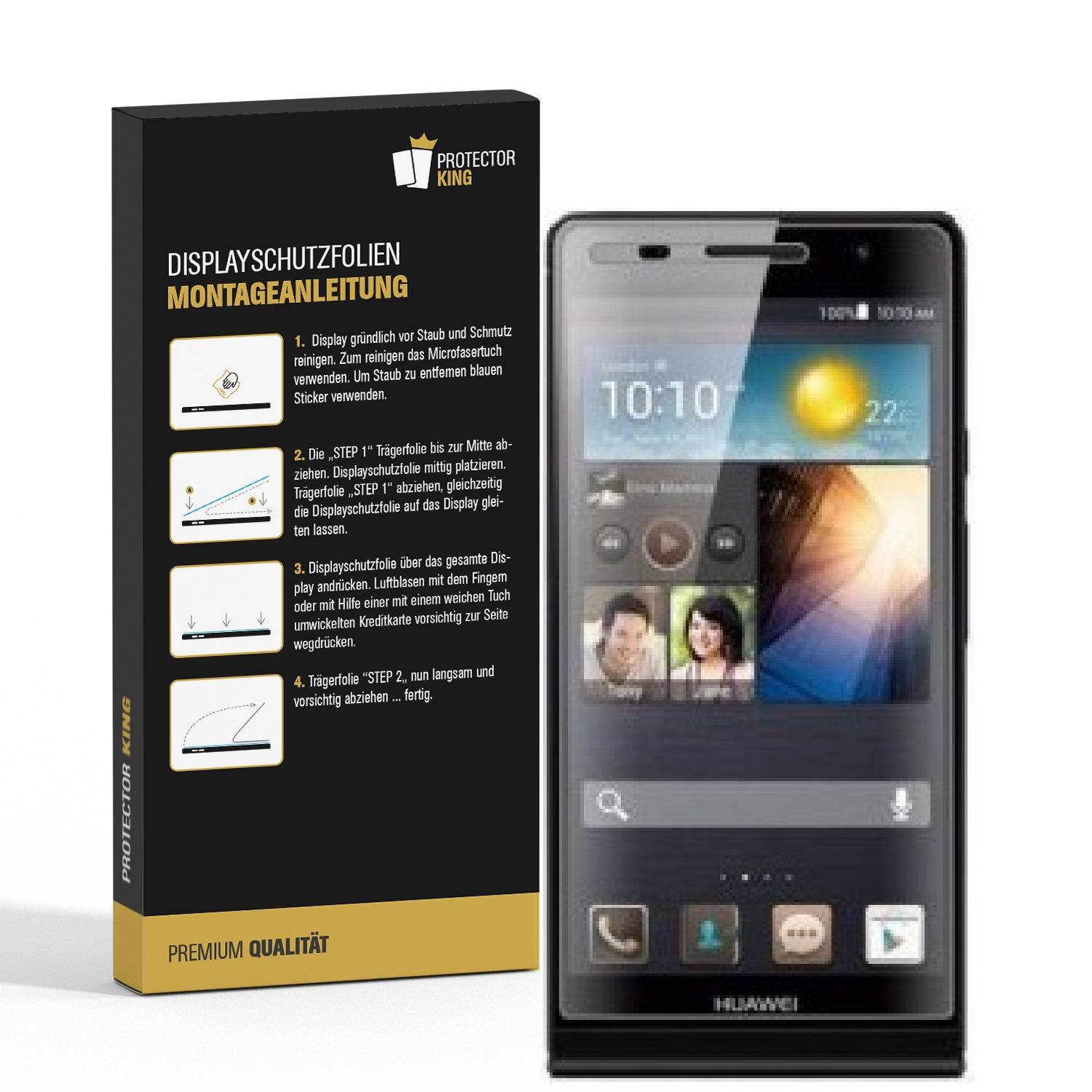 2x Displayschutzfolie für Huawei P6 Displayfolie Schutzfolie HD ULTRA KLAR