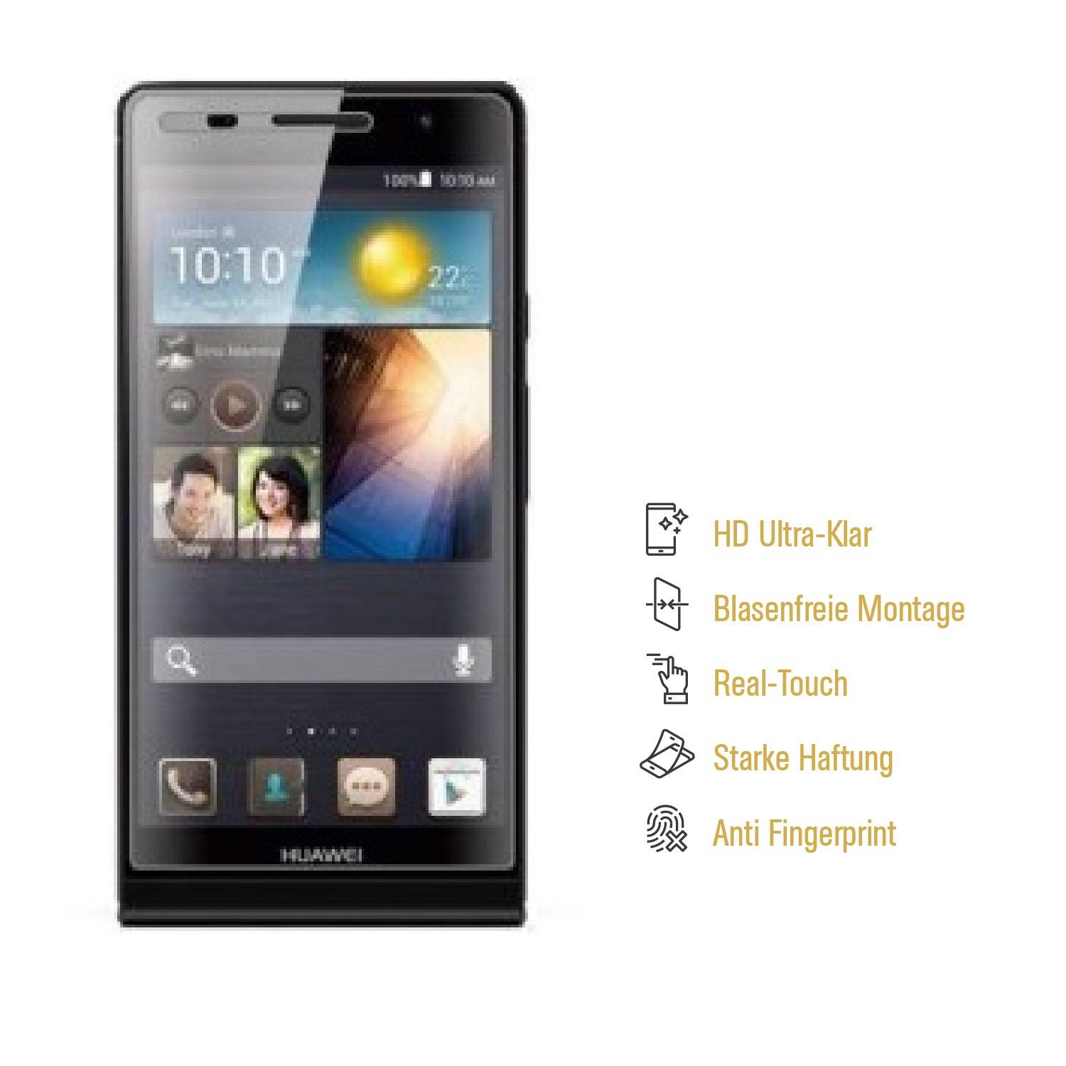 2x Displayschutzfolie für Huawei P6 Displayfolie Schutzfolie HD ULTRA KLAR