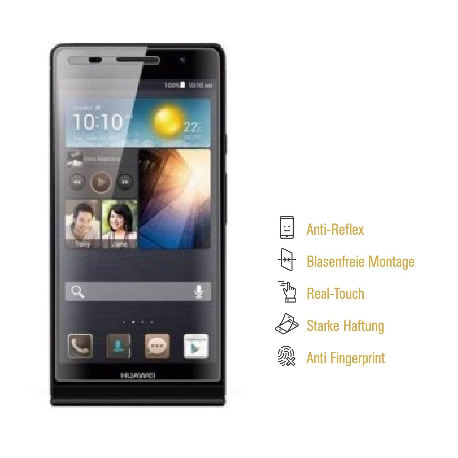 4x Displayschutzfolie für Huawei P6 ANTI-REFLEX Displayfolie Schutzfolie MATT