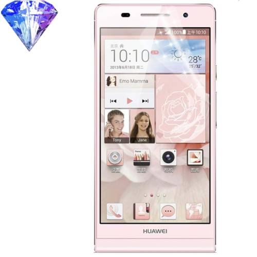 2x Displayschutzfolie für Huawei P6 KLAR Displayfolie SILBER DIAMANT GLITZER
