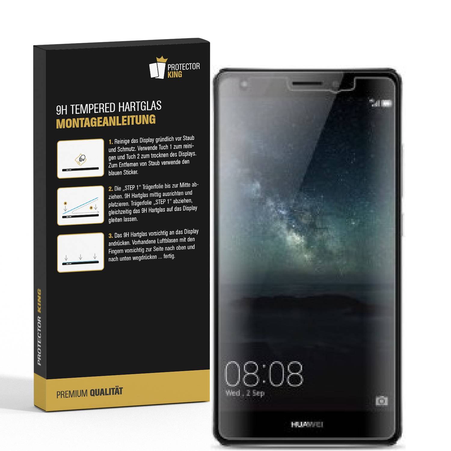 3x 9H Hartglas für Huawei Mate S Displayschutz Schutzglas Schutzfolie Panzerfolie Panzerglas Displayglas Tempered Glasfolie Sicherheitsglas Echtglas