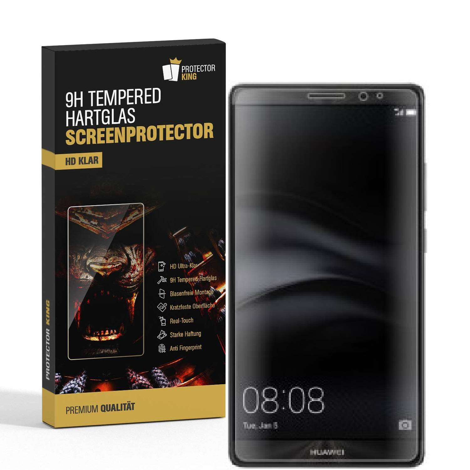 1x 9H Hartglas für Huawei Mate 8 Displayschutz Schutzglas Schutzfolie Panzerfolie Panzerglas Displayglas Tempered Glasfolie Sicherheitsglas Echtglas