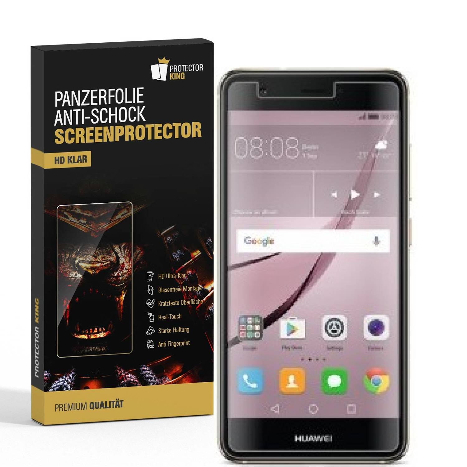 6x Panzerfolie für Huawei Nova ANTI-SCHOCK Displayschutzfolie Displayfolie KLAR