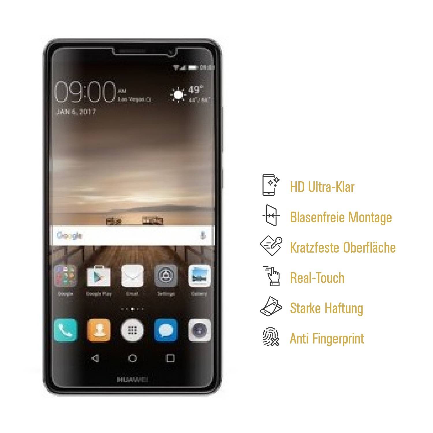 6x Panzerfolie für Huawei Mate 9 ANTI-SCHOCK Displayschutzfolie Displayfolie KLAR