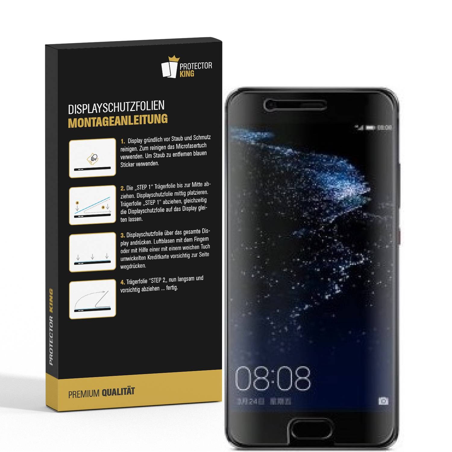 4x Displayschutzfolie für Huawei P10 Displayfolie Schutzfolie HD ULTRA KLAR