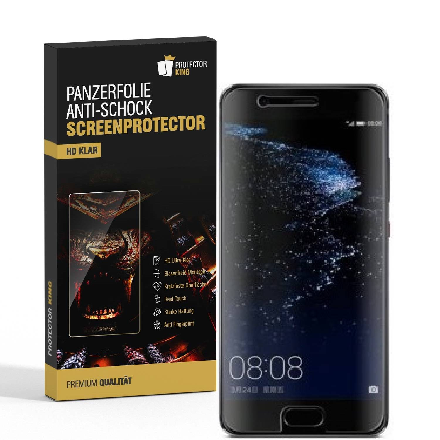 4x Panzerfolie für Huawei P10 ANTI-SCHOCK Displayschutzfolie Displayfolie KLAR