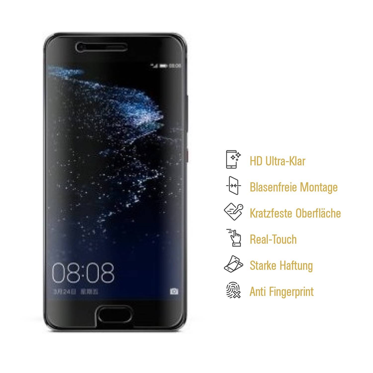 2x Panzerfolie für Huawei P10 Plus ANTI-SCHOCK Displayfolie Schutzfolie HD KLAR