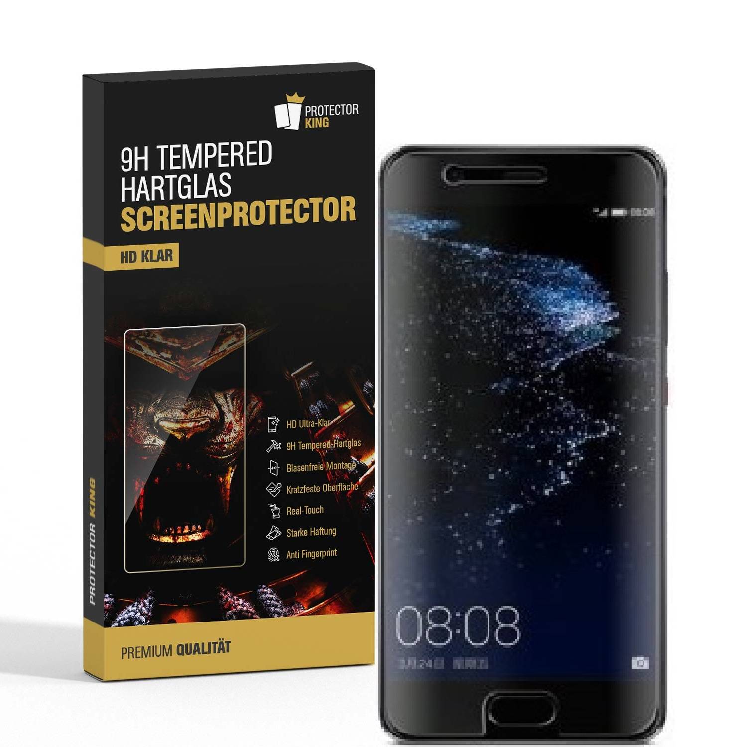 1x 9H Hartglas für Huawei P10 Lite Schutzglas Panzerfolie Displayschutzfolie KLAR Panzerglas Schutzfolie