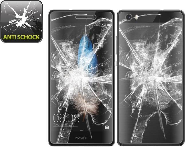 2x Panzerfolie für Huawei P8 Lite ANTI-SCHOCK Displayschutzfolie Folie KLAR FB