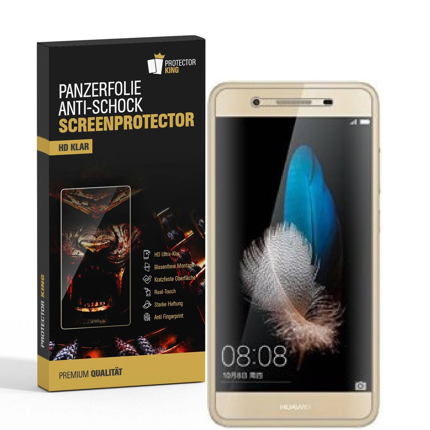 4x Panzerfolie für Huawei Enjoy 5S ANTI-SCHOCK Displayschutzfolie HD KLAR