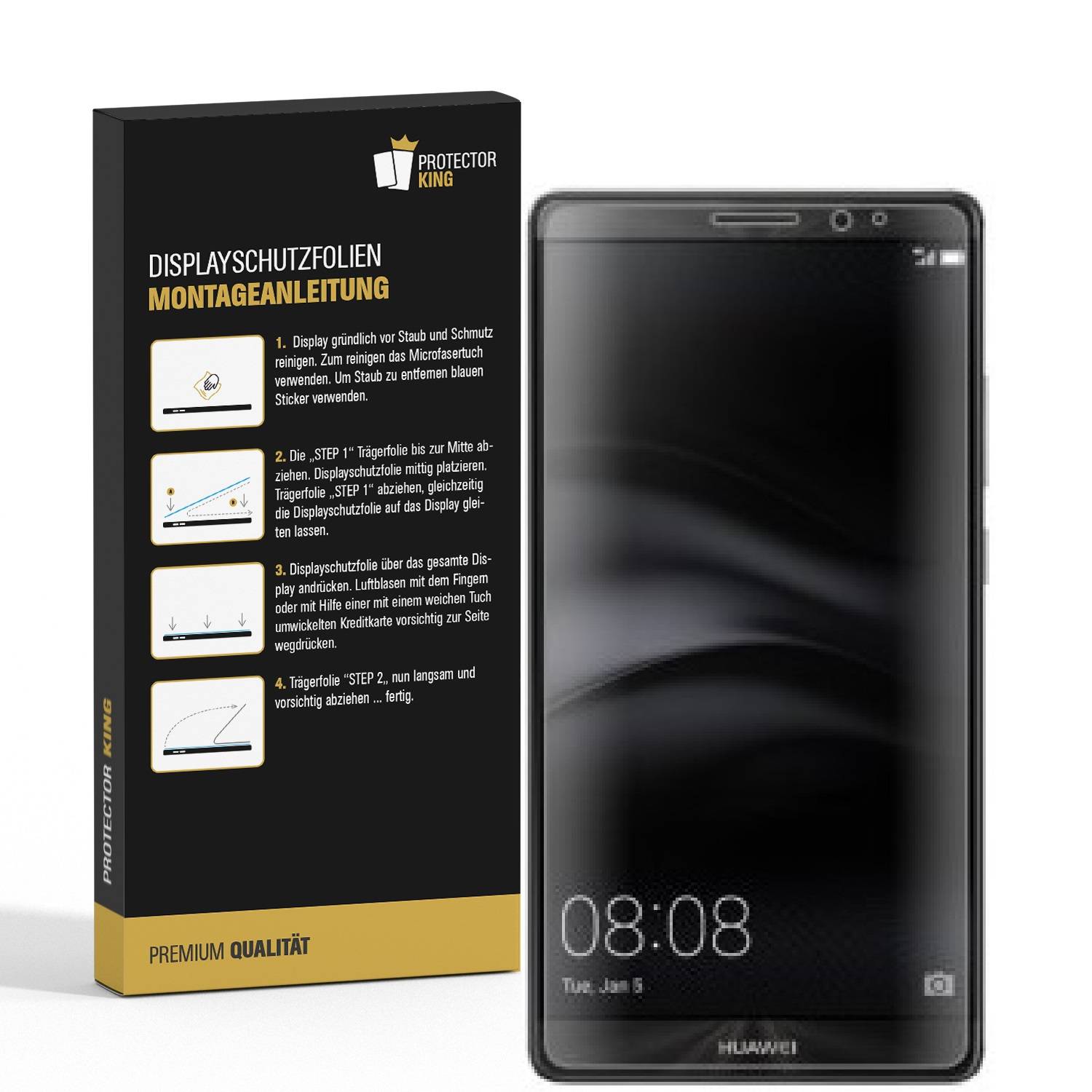 3x Panzerfolie für Huawei Mate 8 ANTI-SCHOCK Displayschutzfolie Displayfolie MATT