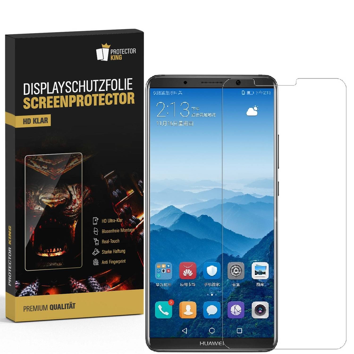 2x Displayschutzfolie für Huawei Mate 10 Pro Displayfolie Schutzfolie HD KLAR