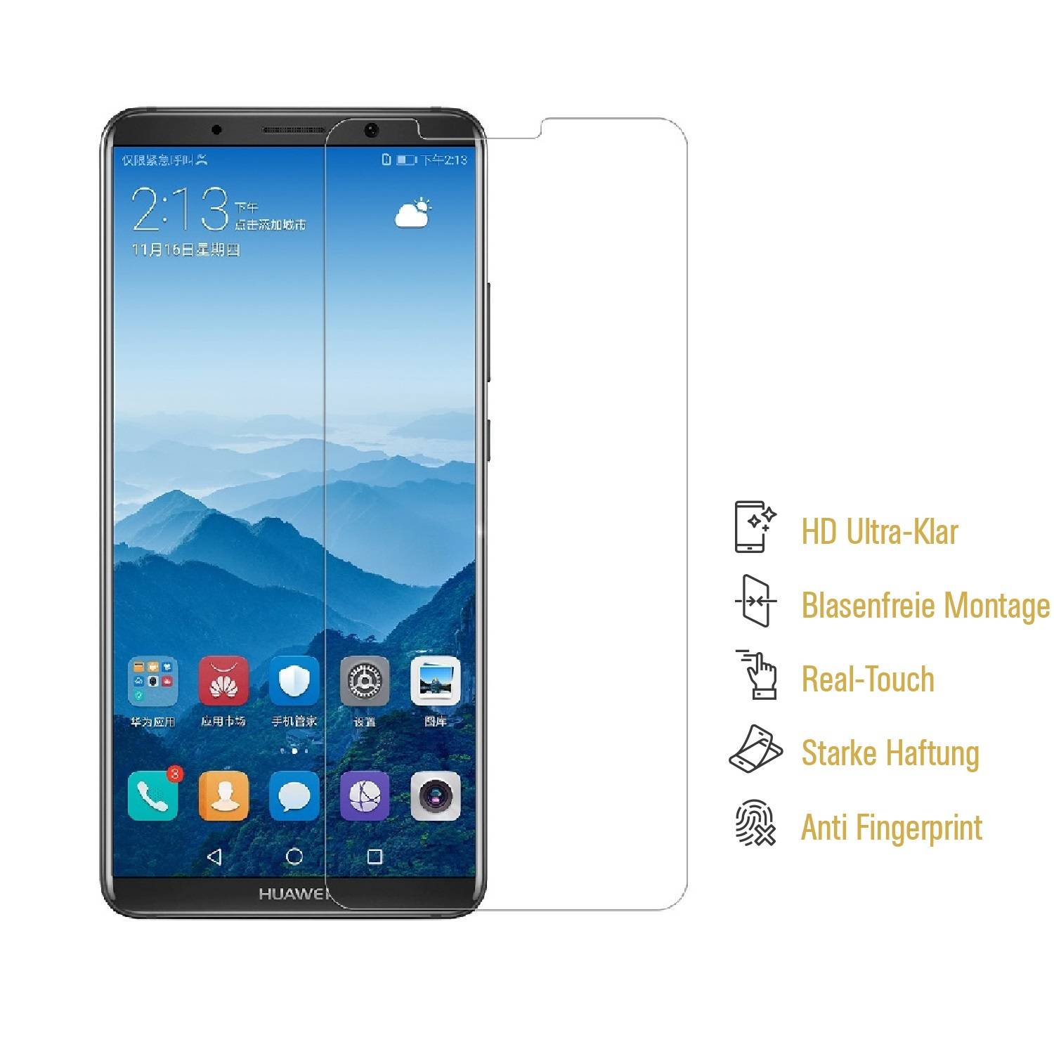 2x Displayschutzfolie für Huawei Mate 10 Pro Displayfolie Schutzfolie HD KLAR