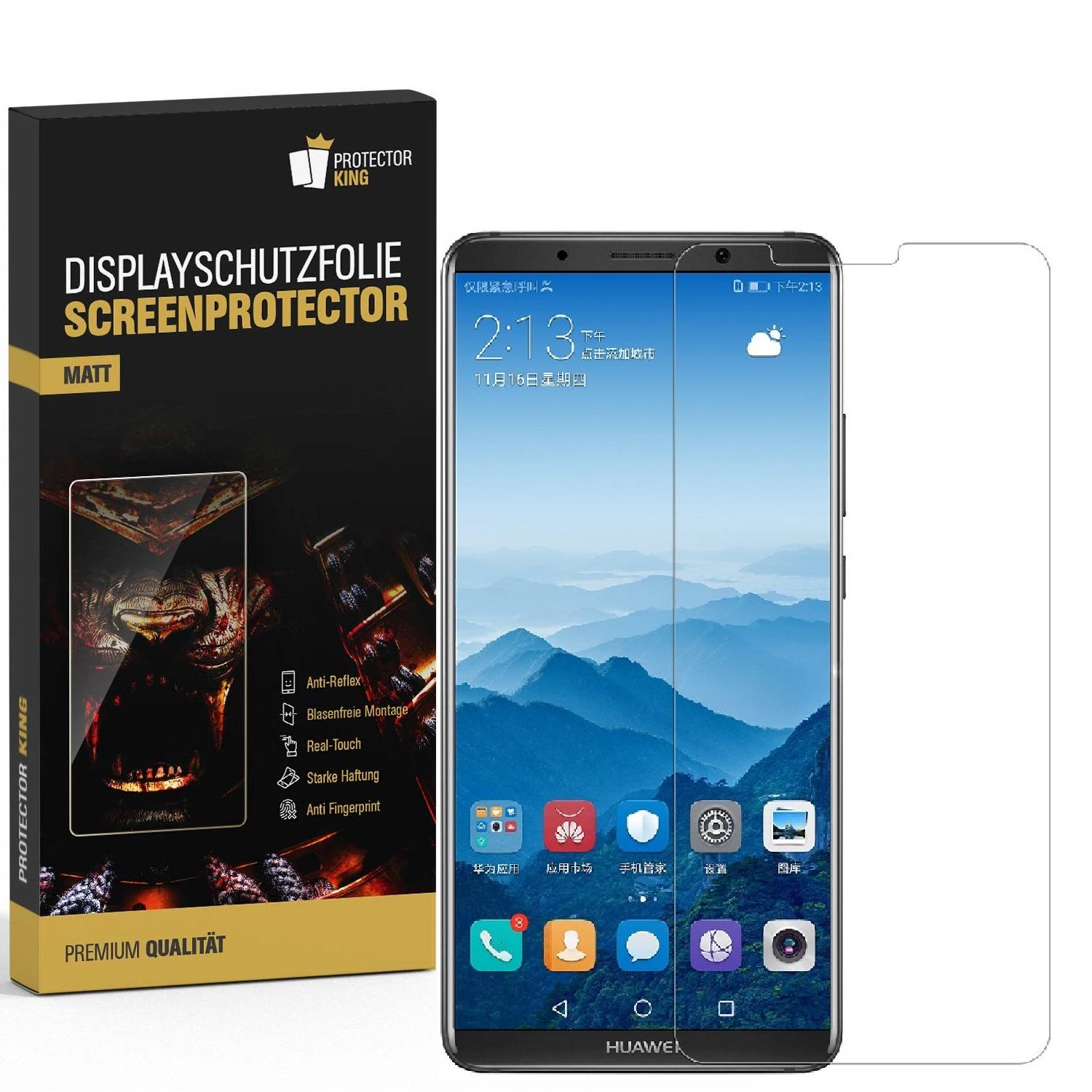 4x Displayschutzfolie für Huawei Mate 10 Pro Displayfolie ANTI-REFLEX MATT