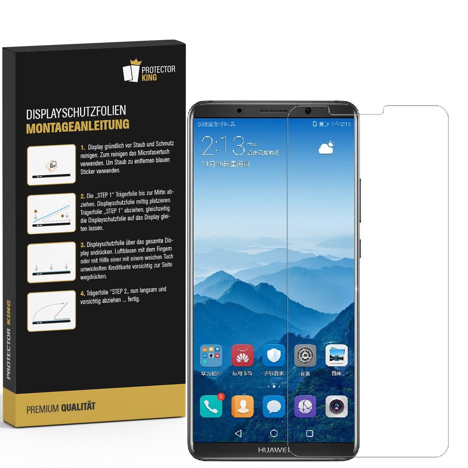 4x Displayschutzfolie für Huawei Mate 10 Pro Displayfolie ANTI-REFLEX MATT
