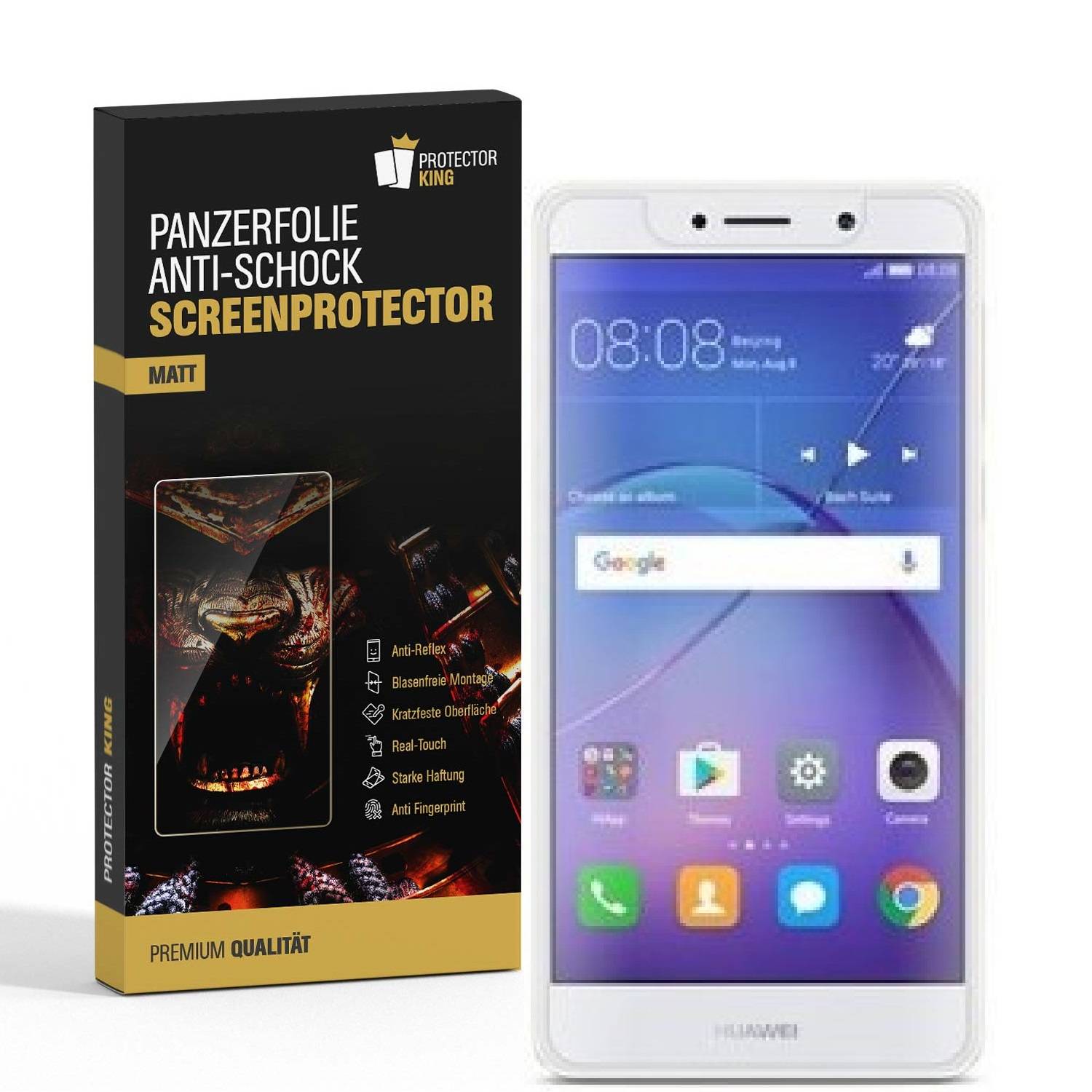 4x Panzerfolie für Huawei Mate 9 Lte ANTI-SCHOCK Displayschutzfolie MATT