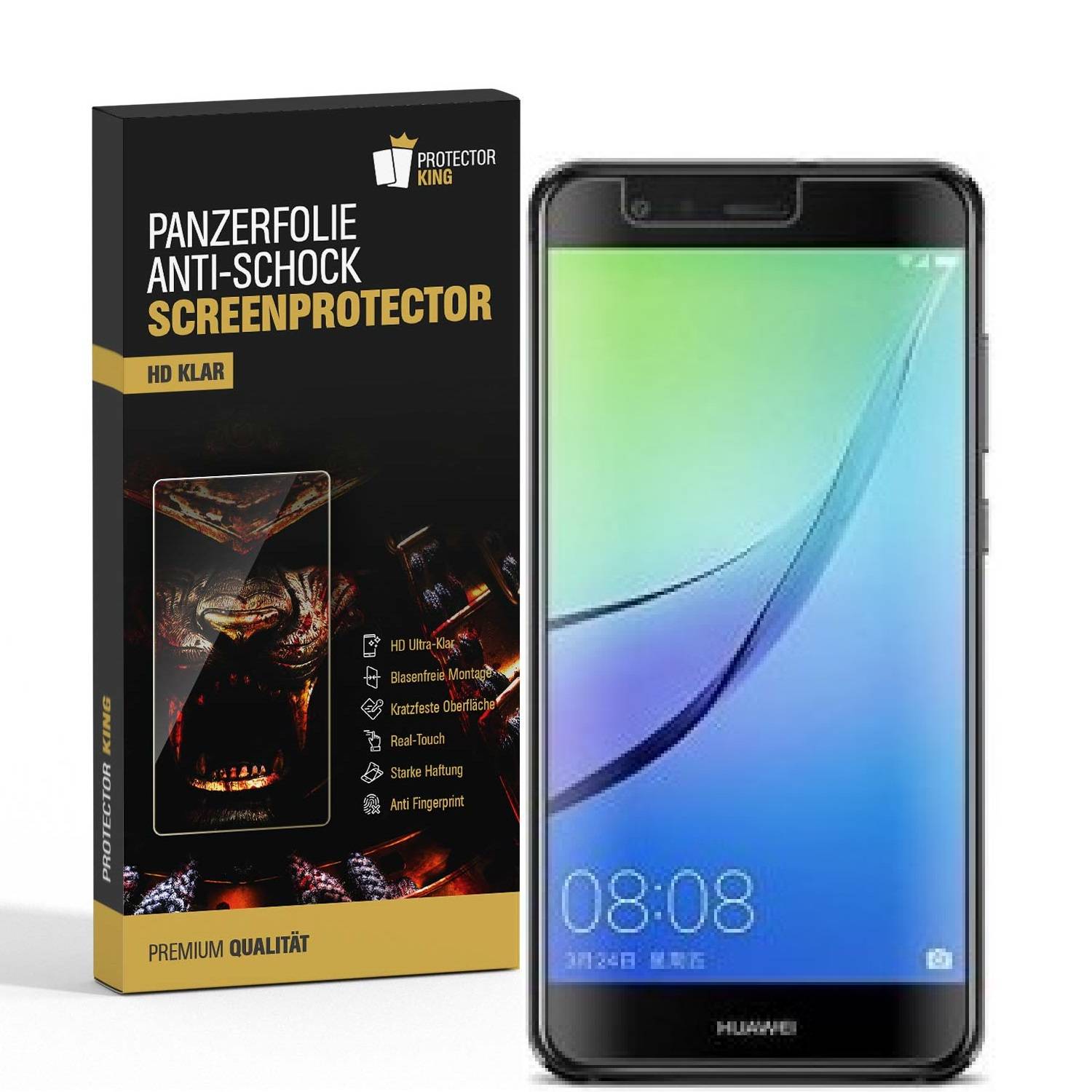 2x Panzerfolie für Huawei Nova Lite ANTI-SCHOCK Displayschutzfolie HD ULTRA KLAR