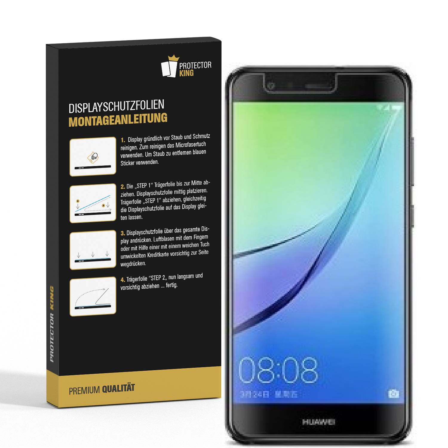 2x Panzerfolie für Huawei Nova Lite ANTI-SCHOCK Displayschutzfolie HD ULTRA KLAR