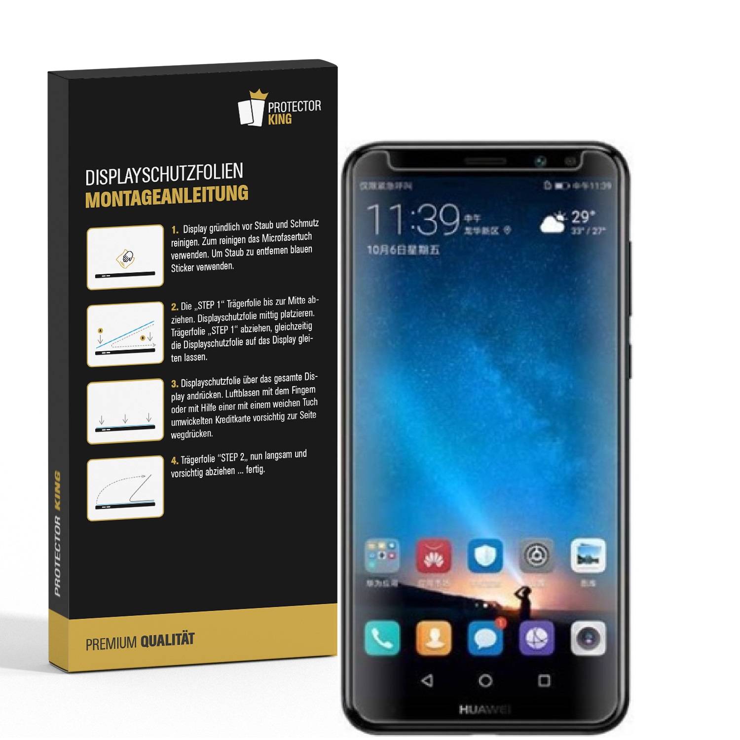 2x Displayschutzfolie für Huawei Mate 10 Lite ANTI-REFLEX Displayfolie MATT