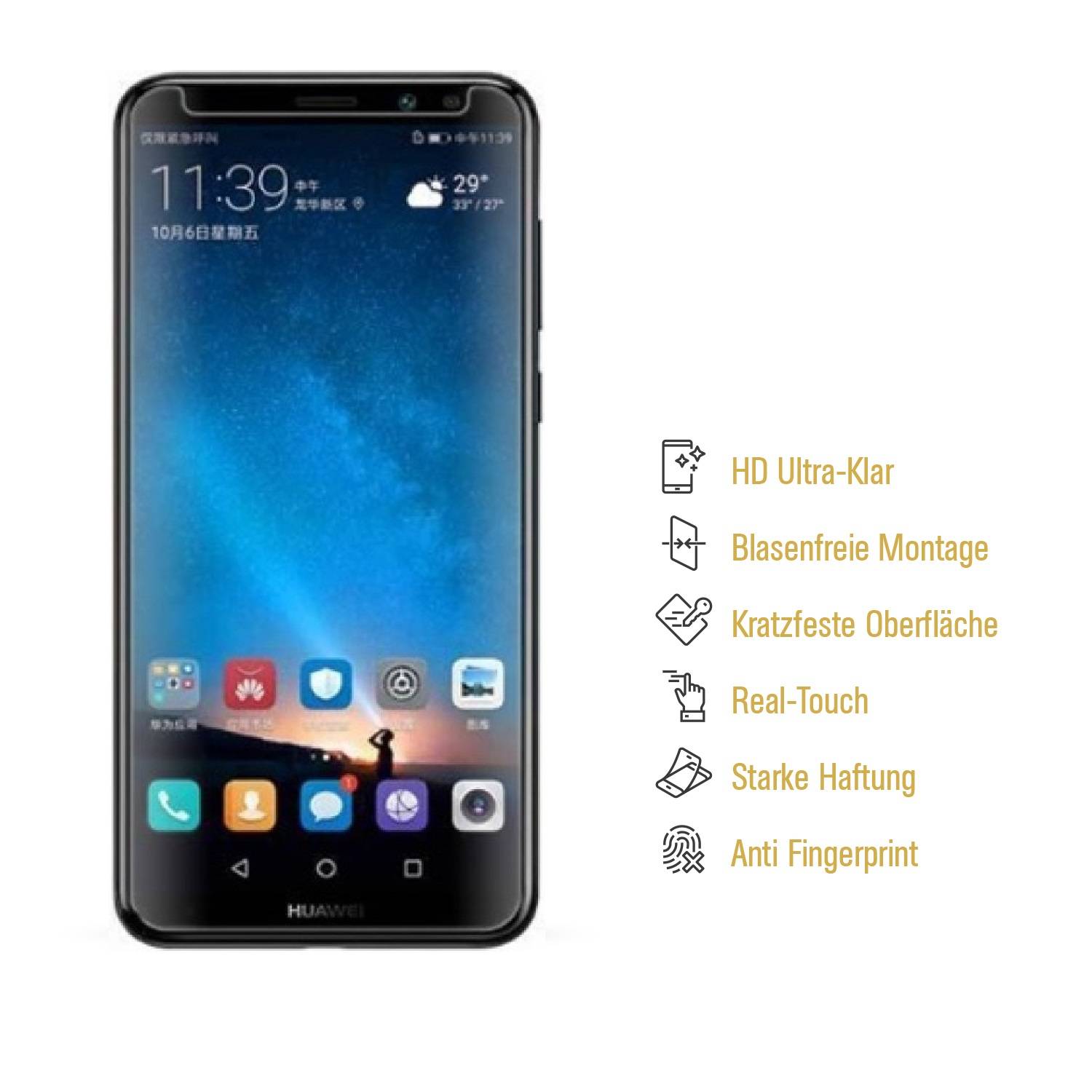 6x Panzerfolie für Huawei Mate 10 Lite ANTI-SCHOCK Displayschutzfolie HD KLAR