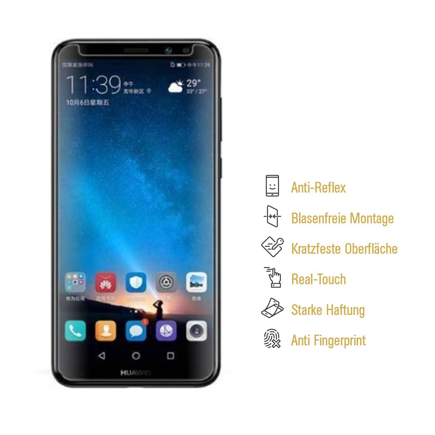 3x Panzerfolie für Huawei Mate 10 Lite ANTI-SCHOCK Displayschutzfolie Folie MATT