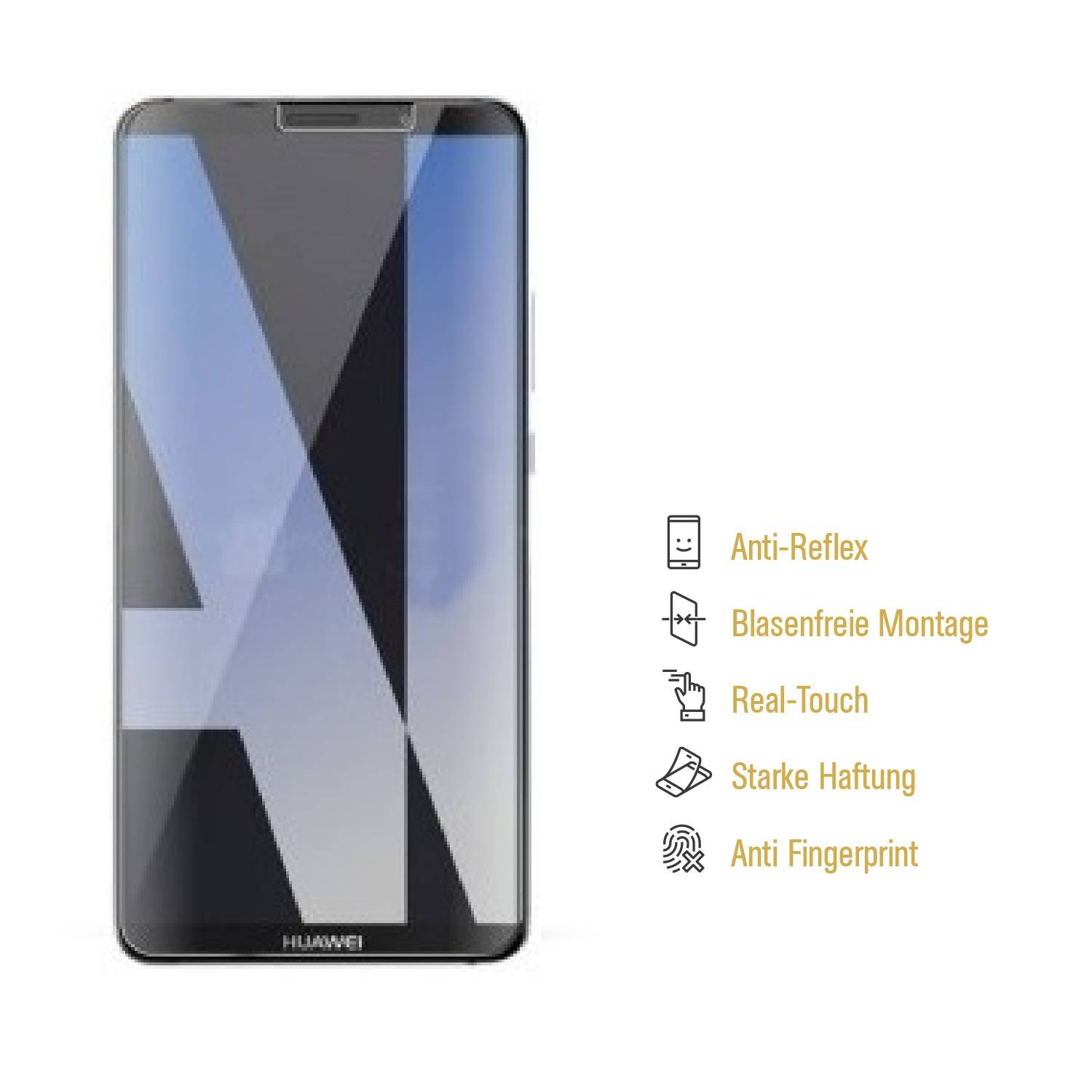 2x Displayschutzfolie für Huawei Mate 10 ANTI-REFLEX Displayfolie Display MATT