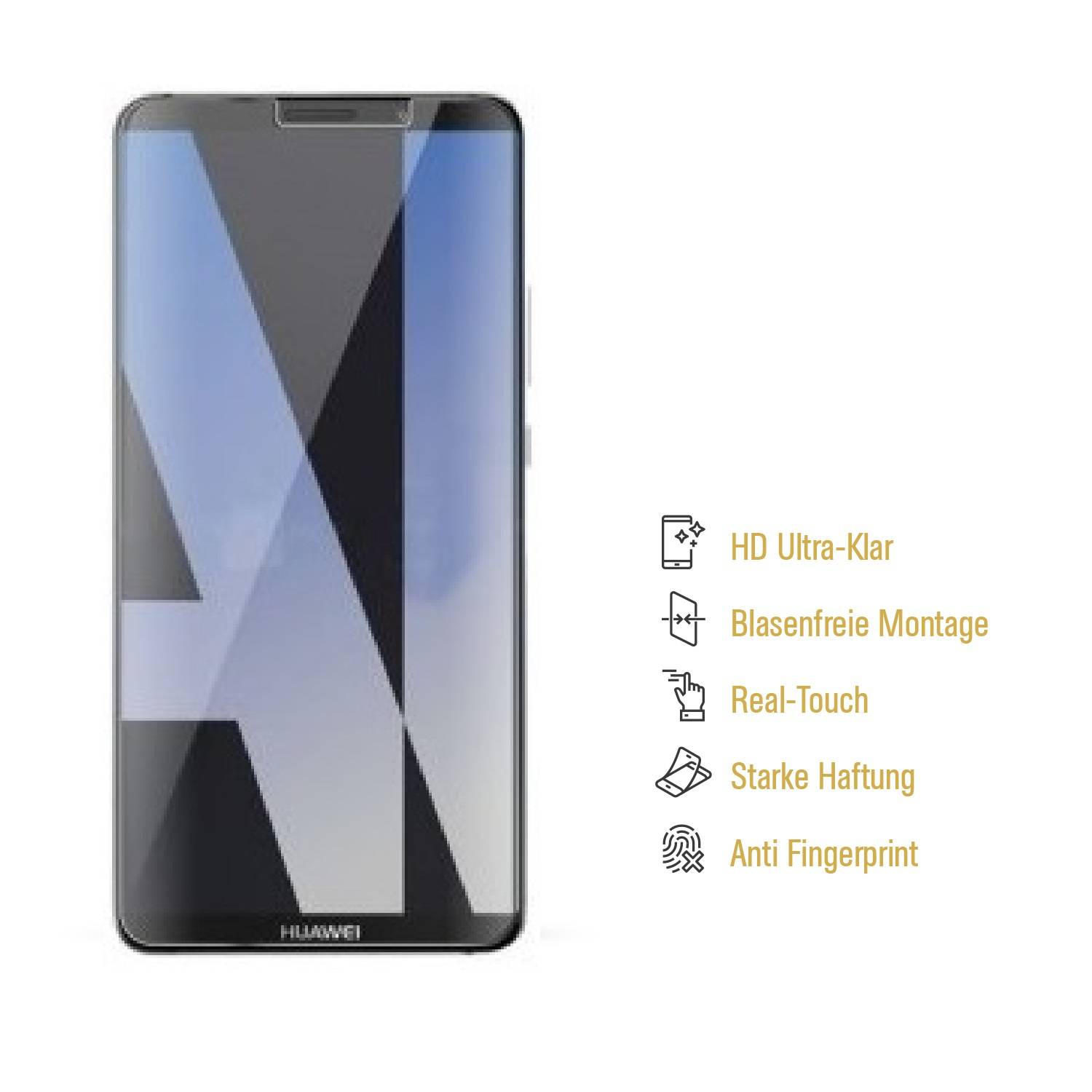 2x Displayschutzfolie für Huawei Mate 10 Displayfolie Schutzfolie HD ULTRA KLAR