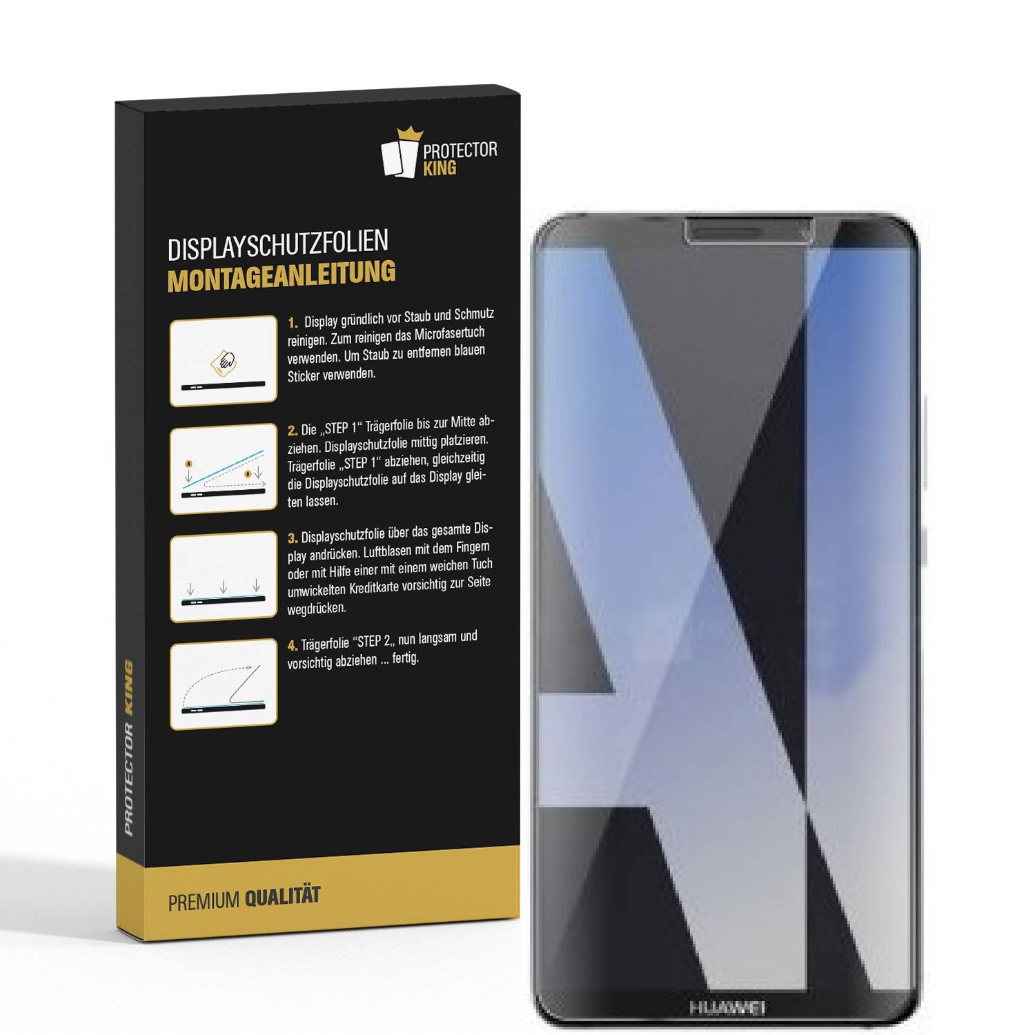 2x Panzerfolie für Huawei Mate 10 ANTI-SCHOCK Displayfolie Schutzfolie HD KLAR