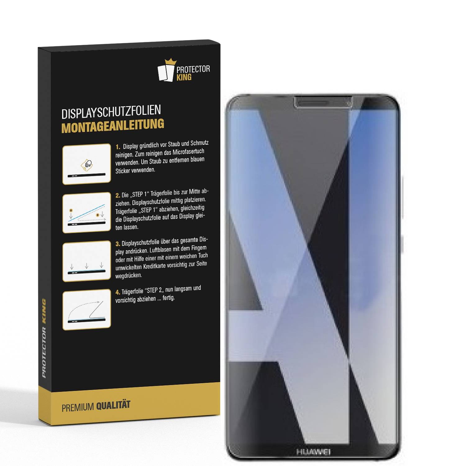 3x Panzerfolie für Huawei Mate 10 ANTI-SCHOCK Displayfolie Schutzfolie MATT