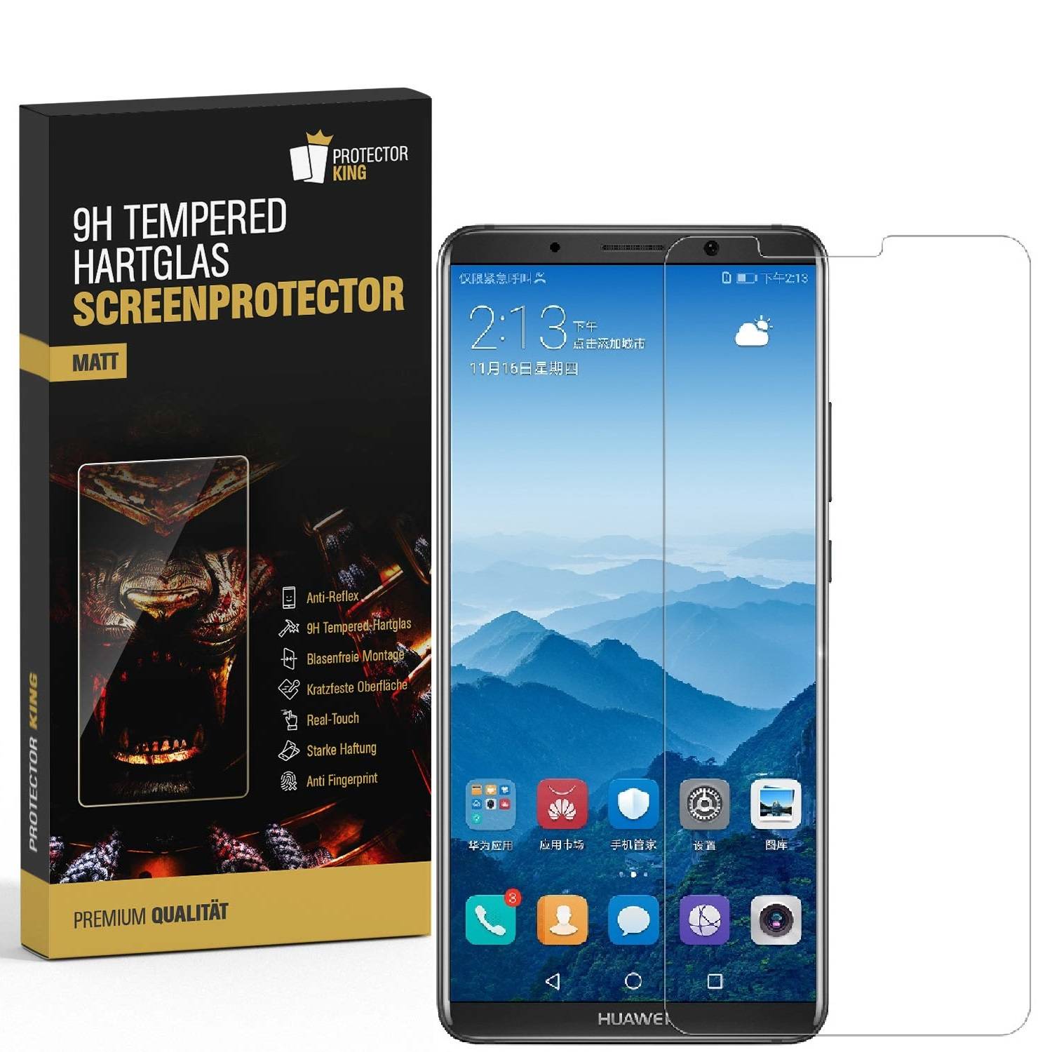 3x 9H Hartglas für Huawei Mate 10 Pro Panzerfolie Schutzglas Displayschutz MATT Panzerglas Schutzfolie