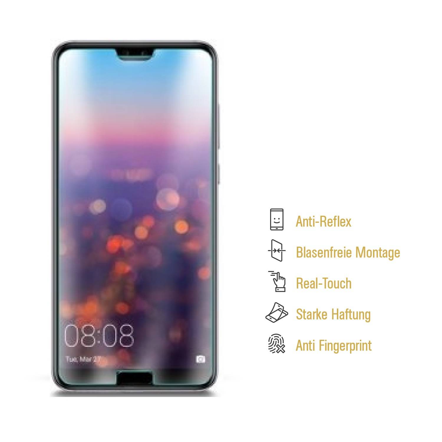 4x Displayschutzfolie für Huawei P20 ANTI-REFLEX Displayfolie Schutzfolie MATT