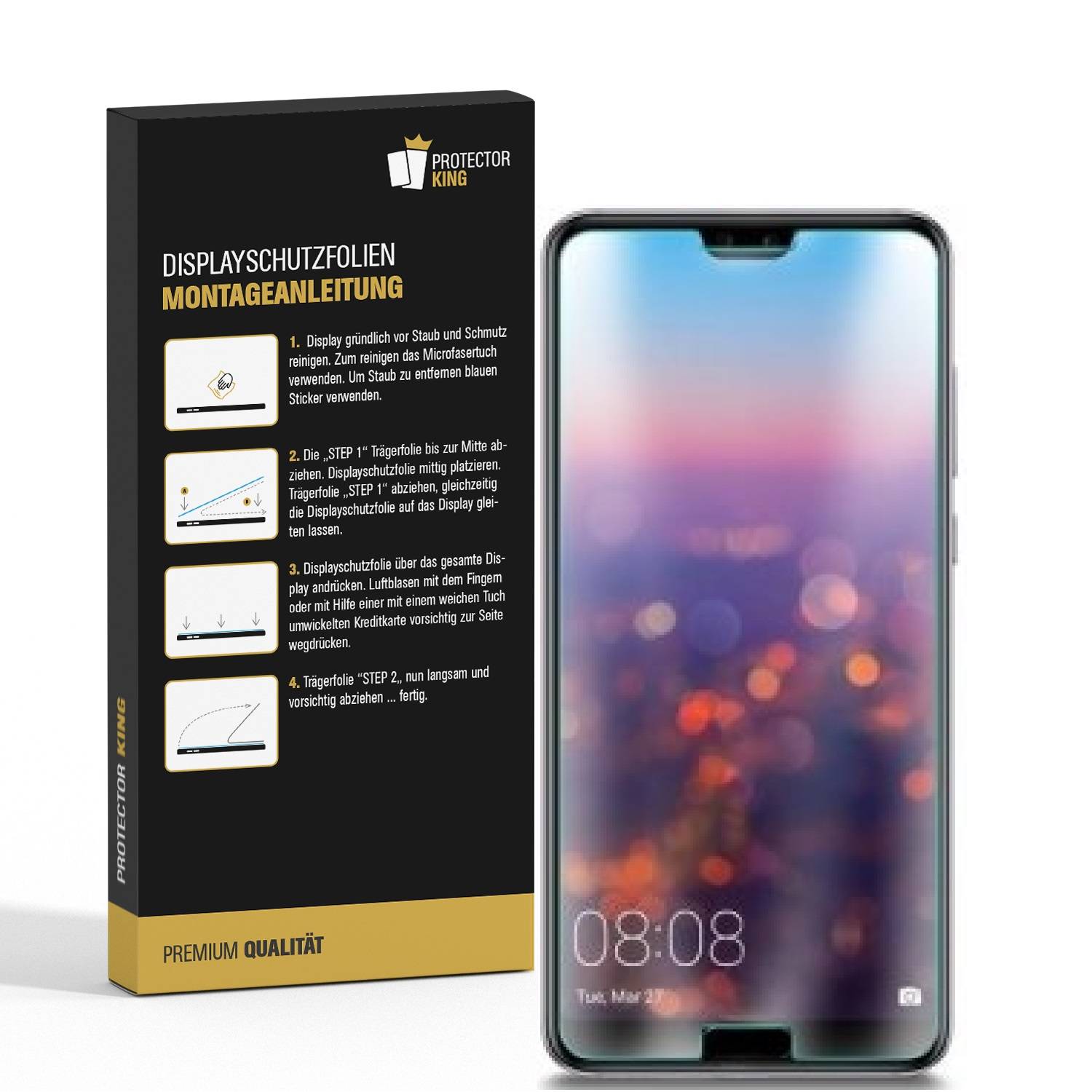 2x Panzerfolie für Huawei P20 ANTI-SCHOCK Displayschutzfolie Displayfolie KLAR