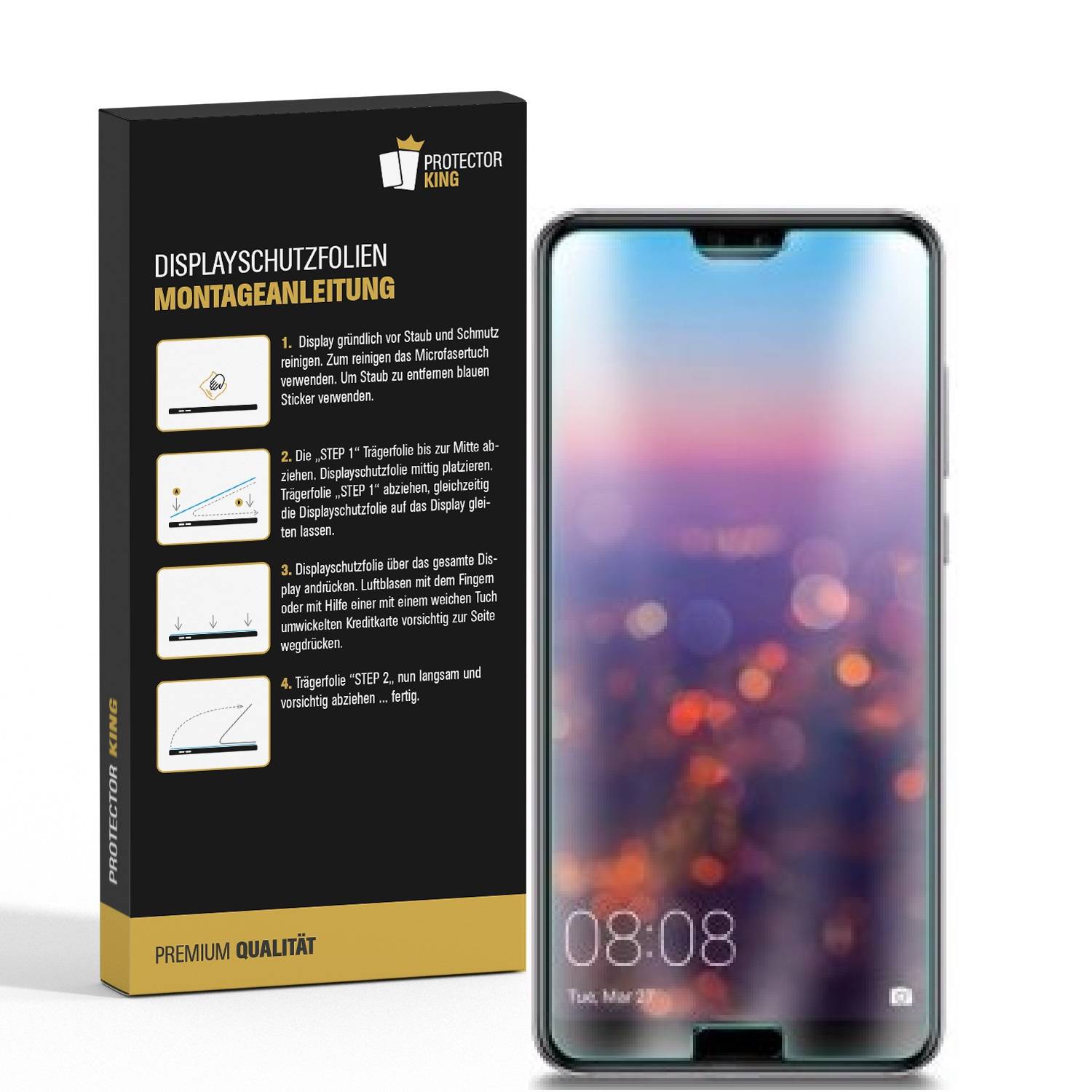 3x Panzerfolie für Huawei P20 ANTI-SCHOCK Displayschutzfolie Displayfolie MATT