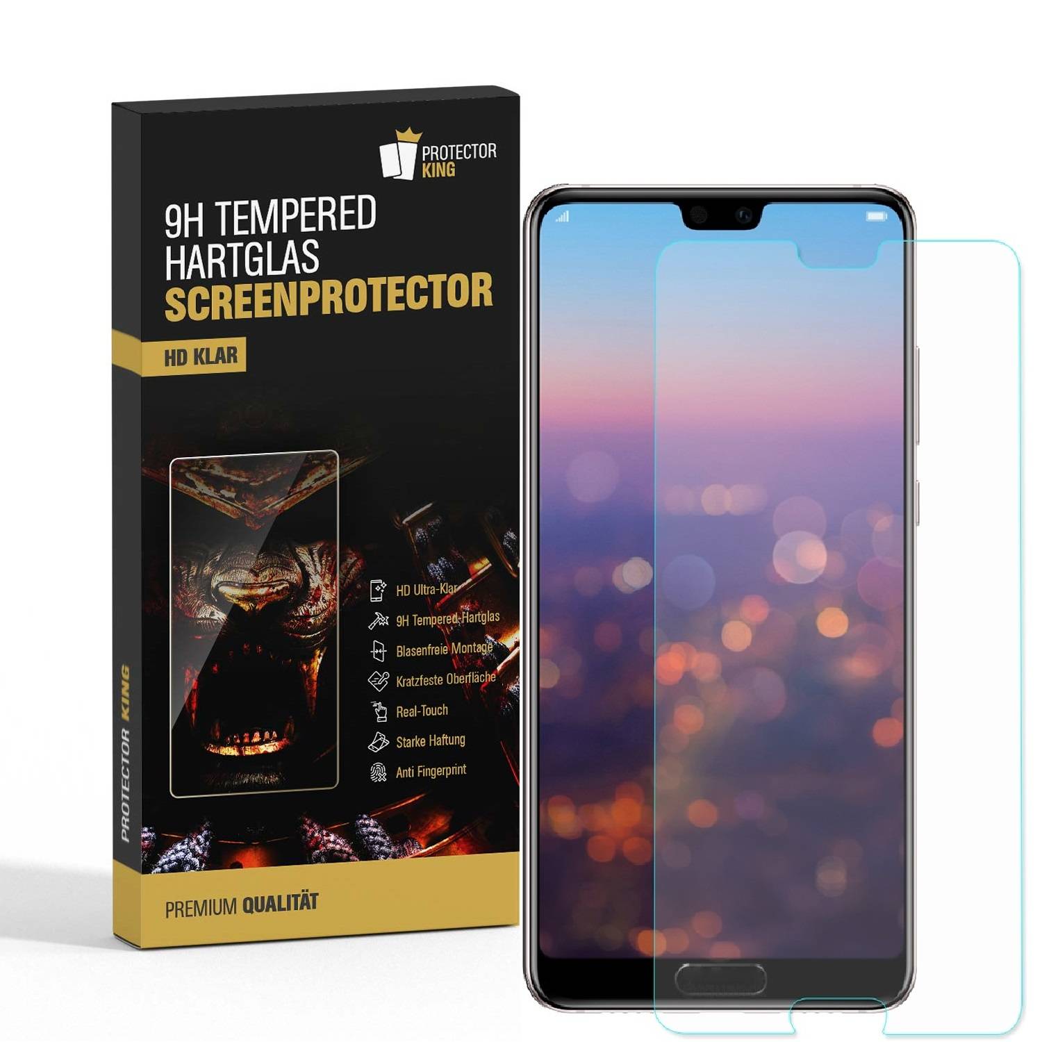 2x 9H Panzerglas für Huawei P20 Pro Displayschutz Schutzglas Hartglas Schutzfolie Panzerfolie KLAR Tempered echtes Displayglas Glasfolie