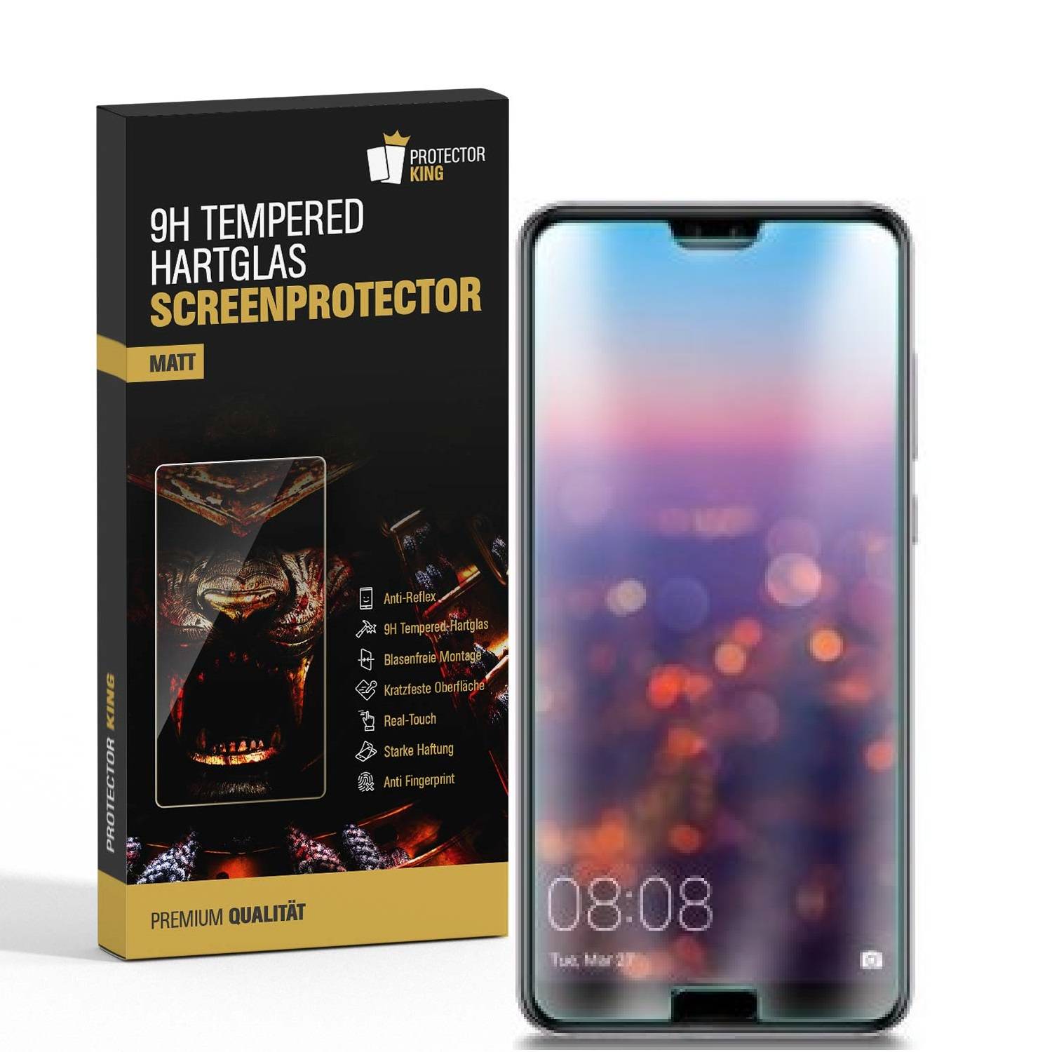 1x 9H Hartglas für Huawei P20 Schutzglas Panzerfolie Displayschutzfolie MATT Panzerglas Schutzfolie
