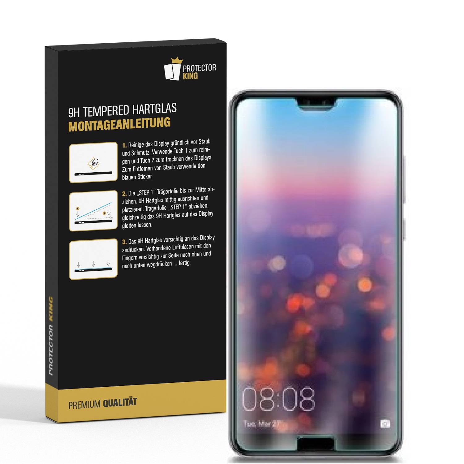 4x 9H Hartglas für Huawei P20 Schutzglas Panzerfolie Displayschutzfolie MATT Panzerglas Schutzfolie