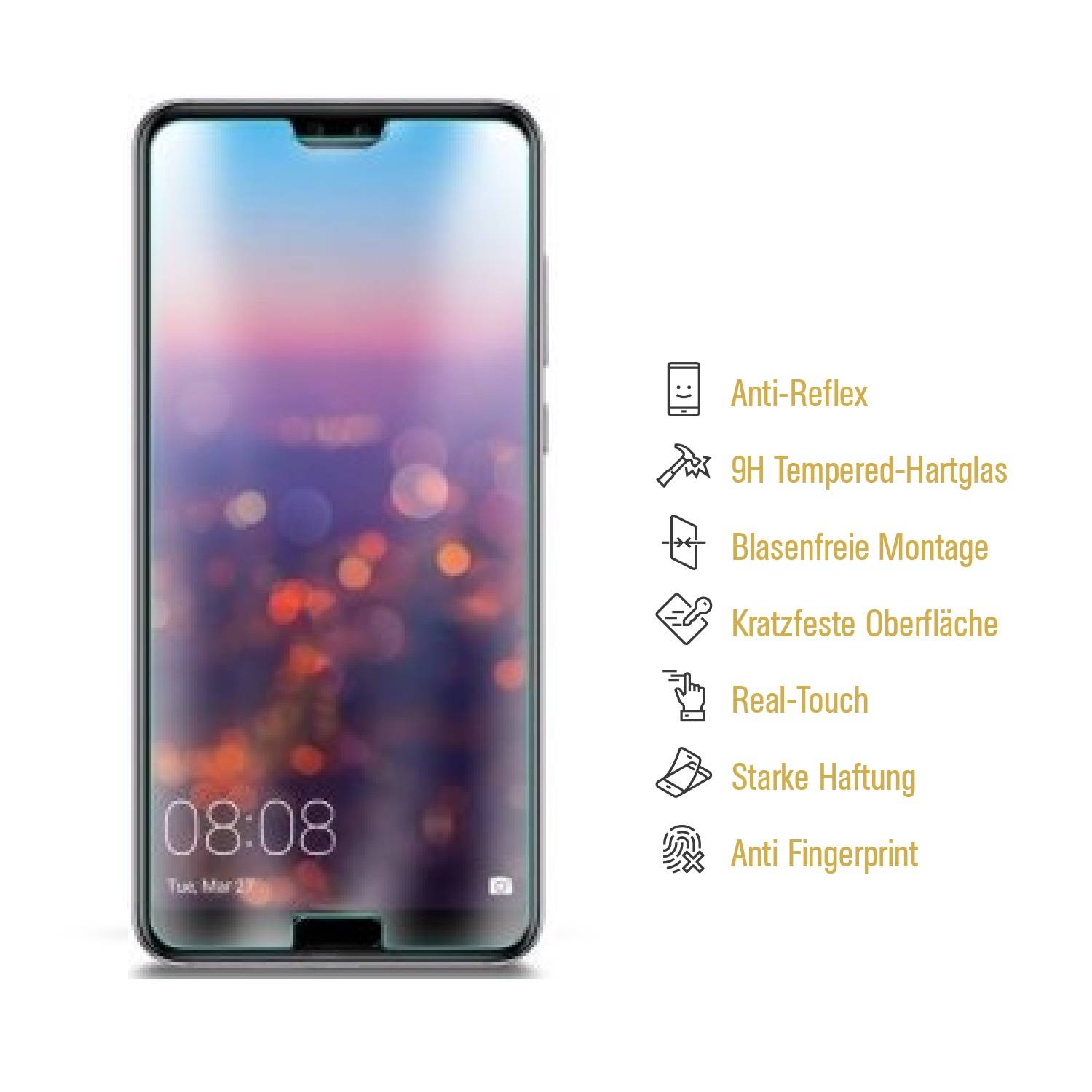 6x 9H Hartglas für Huawei P20 Schutzglas Panzerfolie Displayschutzfolie MATT Panzerglas Schutzfolie