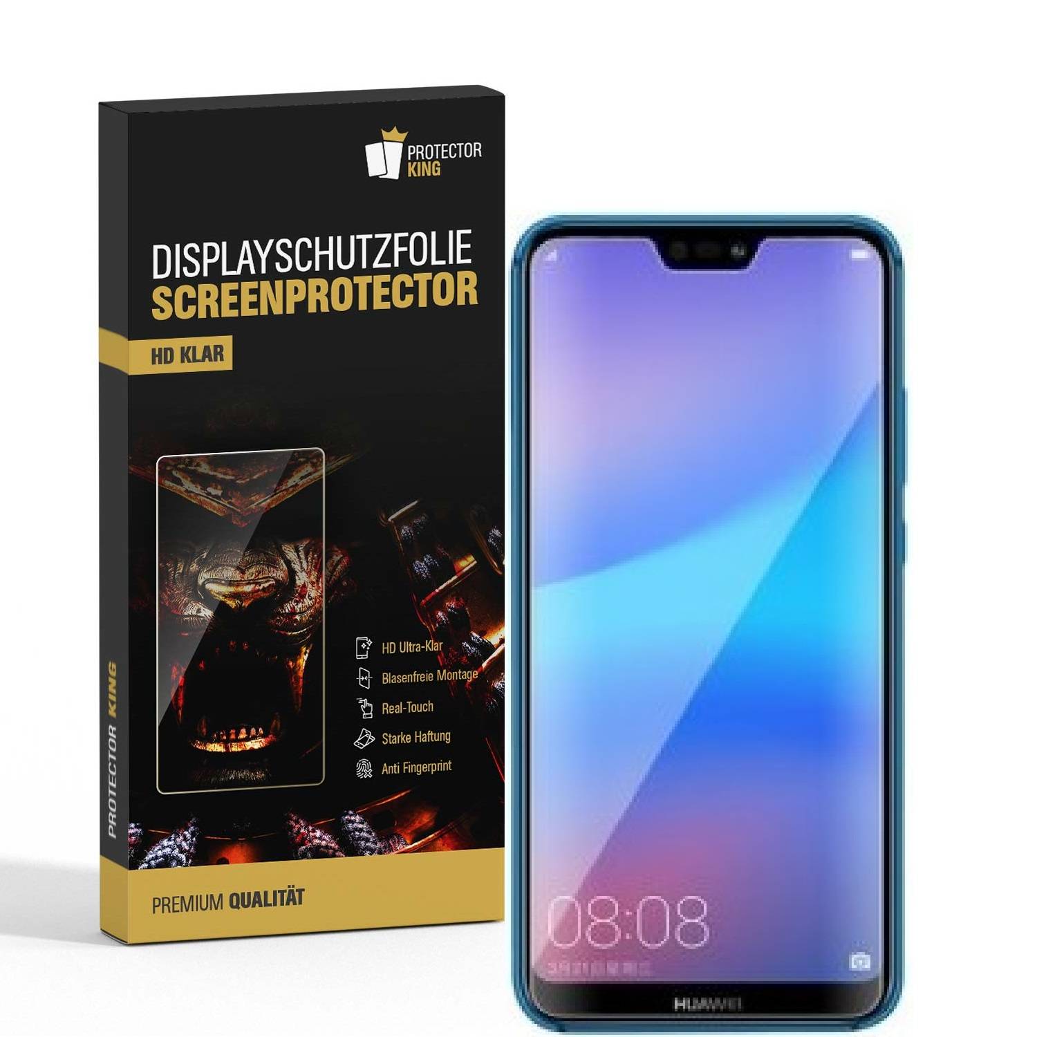 2x Displayschutzfolie für Huawei P20 Lite Displayfolie Schutzfolie HD KLAR