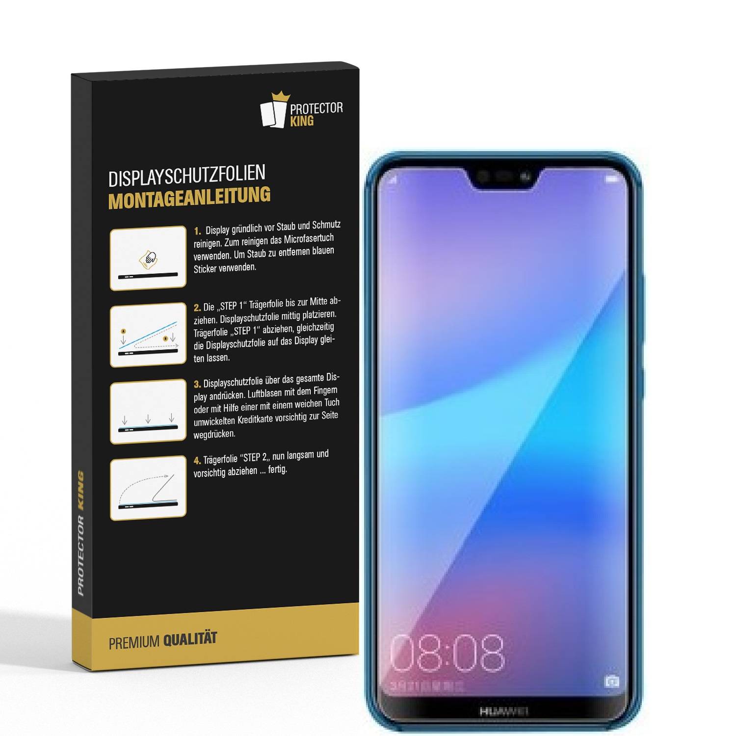 2x Displayschutzfolie für Huawei P20 Lite Displayfolie Schutzfolie HD KLAR