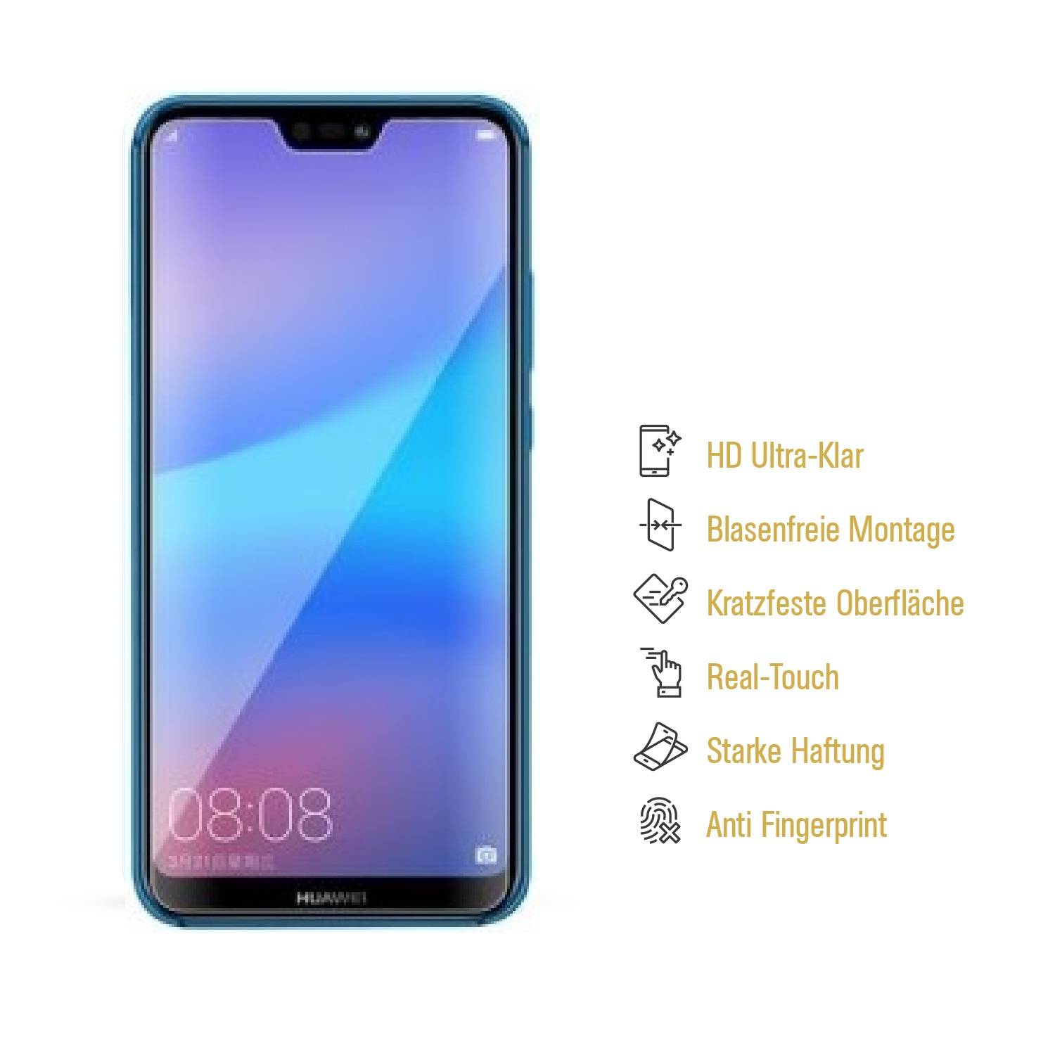 4x Panzerfolie für Huawei P20 Lite ANTI-SCHOCK Displayschutzfolie HD ULTRA KLAR