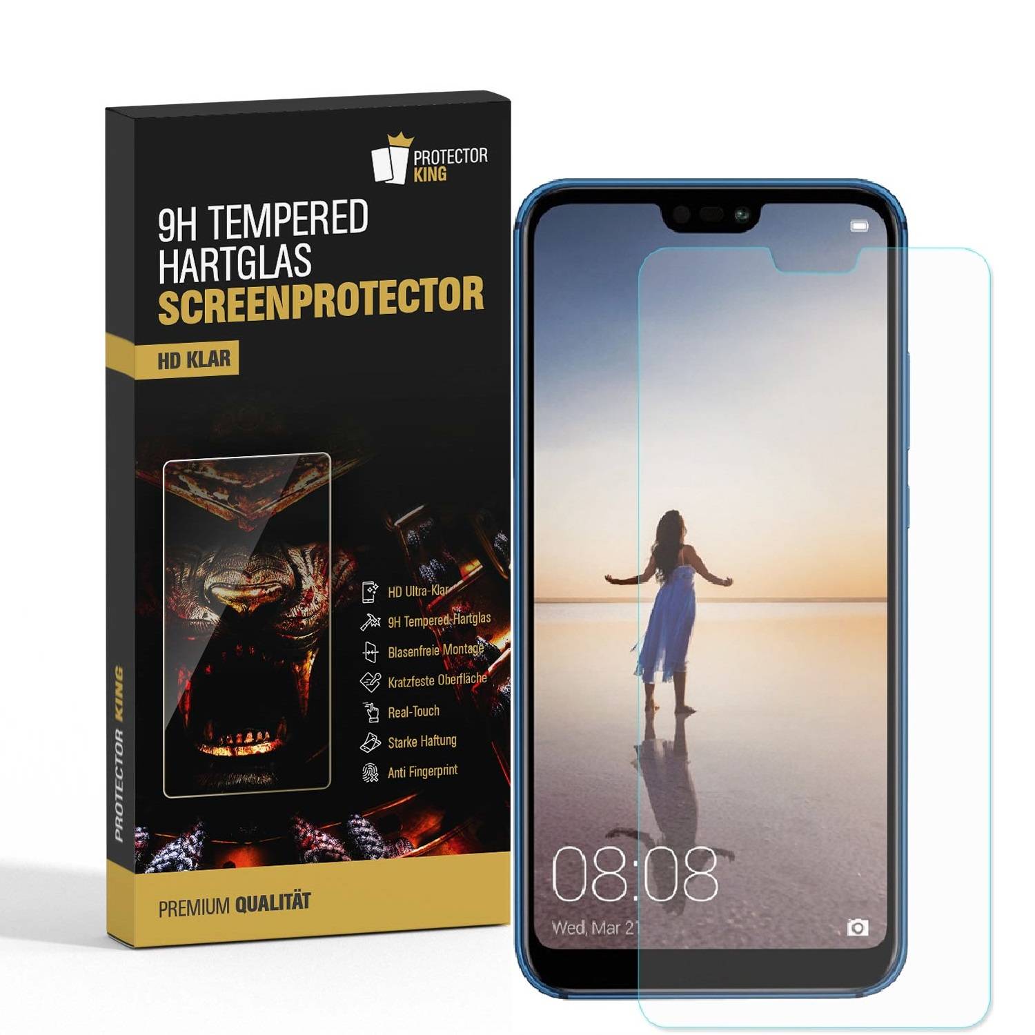 4x 9H Panzerglas für Huawei P20 Lite Displayschutz Schutzglas Panzerfolie Schutzfolie Hartglas Displayglas Tempered Glasfolie Sicherheitsglas
