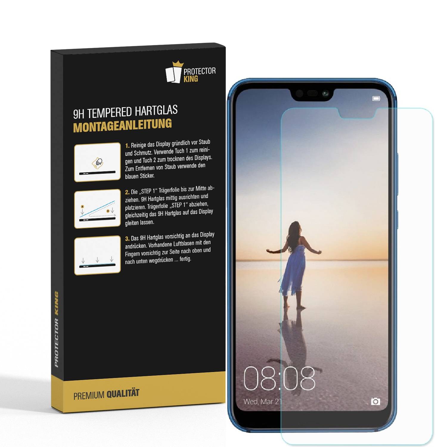 3x 3D A++ 9H Hartglas für Huawei P20 Lite Displayschutz Schutzglas Schutzfolie Panzerfolie Panzerglas Displayglas Tempered Glasfolie Sicherheitsglas