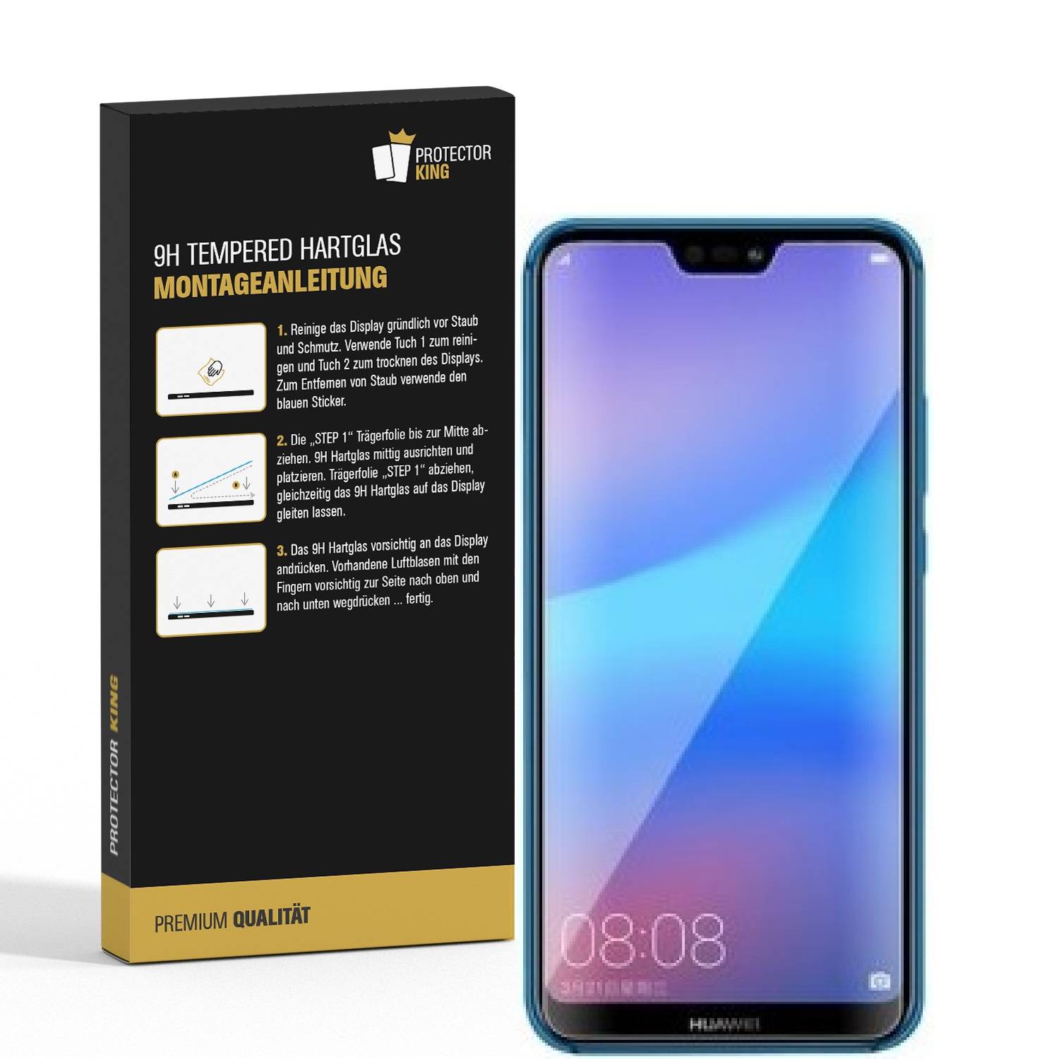 3x 9H Hartglas für Huawei P20 Lite Schutzglas Panzerfolie Displayschutzfolie MATT Panzerglas Schutzfolie