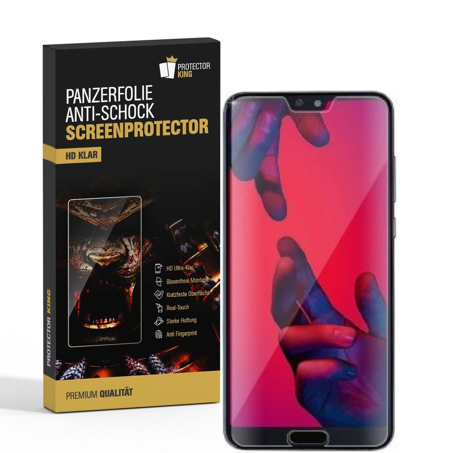 2x Panzerfolie für Huawei P20 Pro ANTI-SCHOCK Displayschutzfolie Schutzfolie KLAR