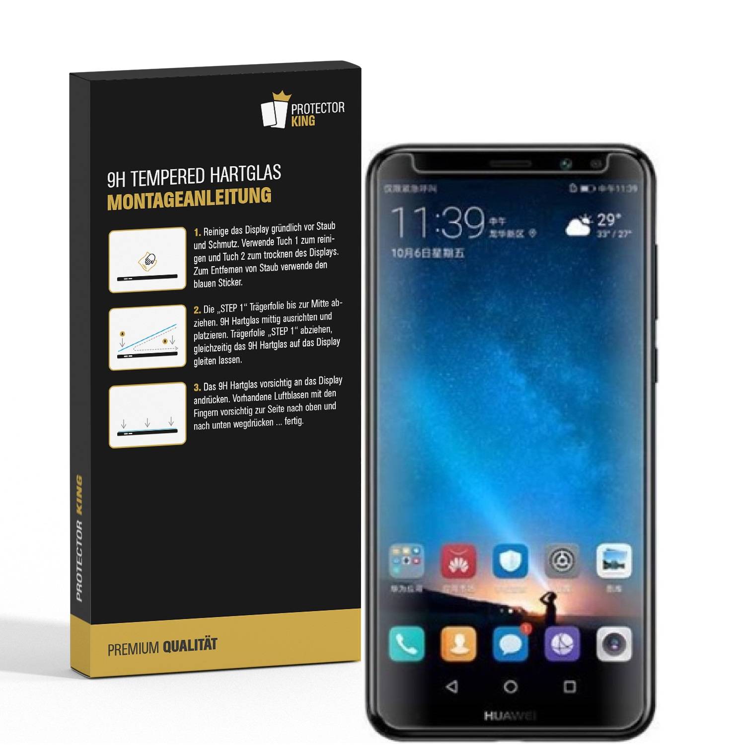 6x 9H Hartglasfolie für Huawei Mate 10 Lite Panzerfolie Displayschutzfolie MATT Panzerglas Schutzfolie