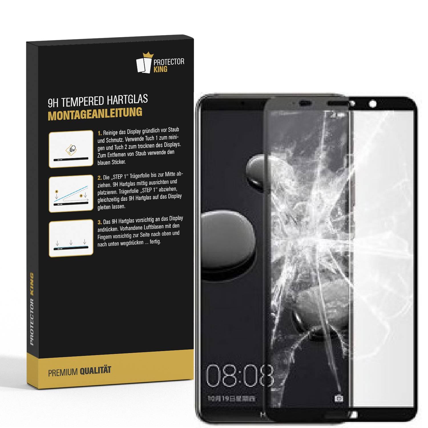 1x 9H Hartglas für Huawei Mate 10 Pro Panzerfolie KLAR 3D SW Displayschutzfolie Panzerglas Schutzglas Glasfolie