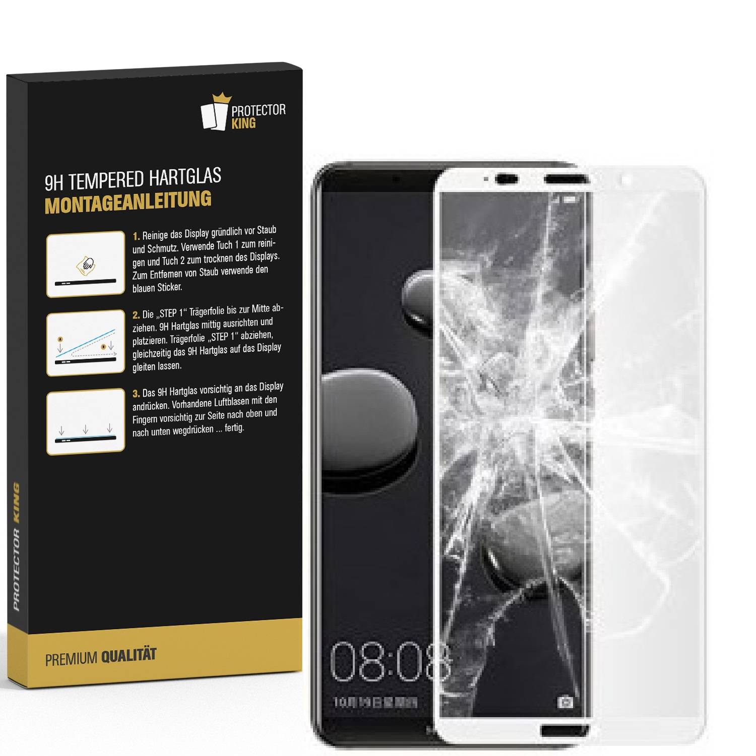 3x 9H Hartglas für Huawei Mate 10 Pro Panzerfolie KLAR 3D WS Displayschutzfolie Panzerglas Schutzglas Glasfolie