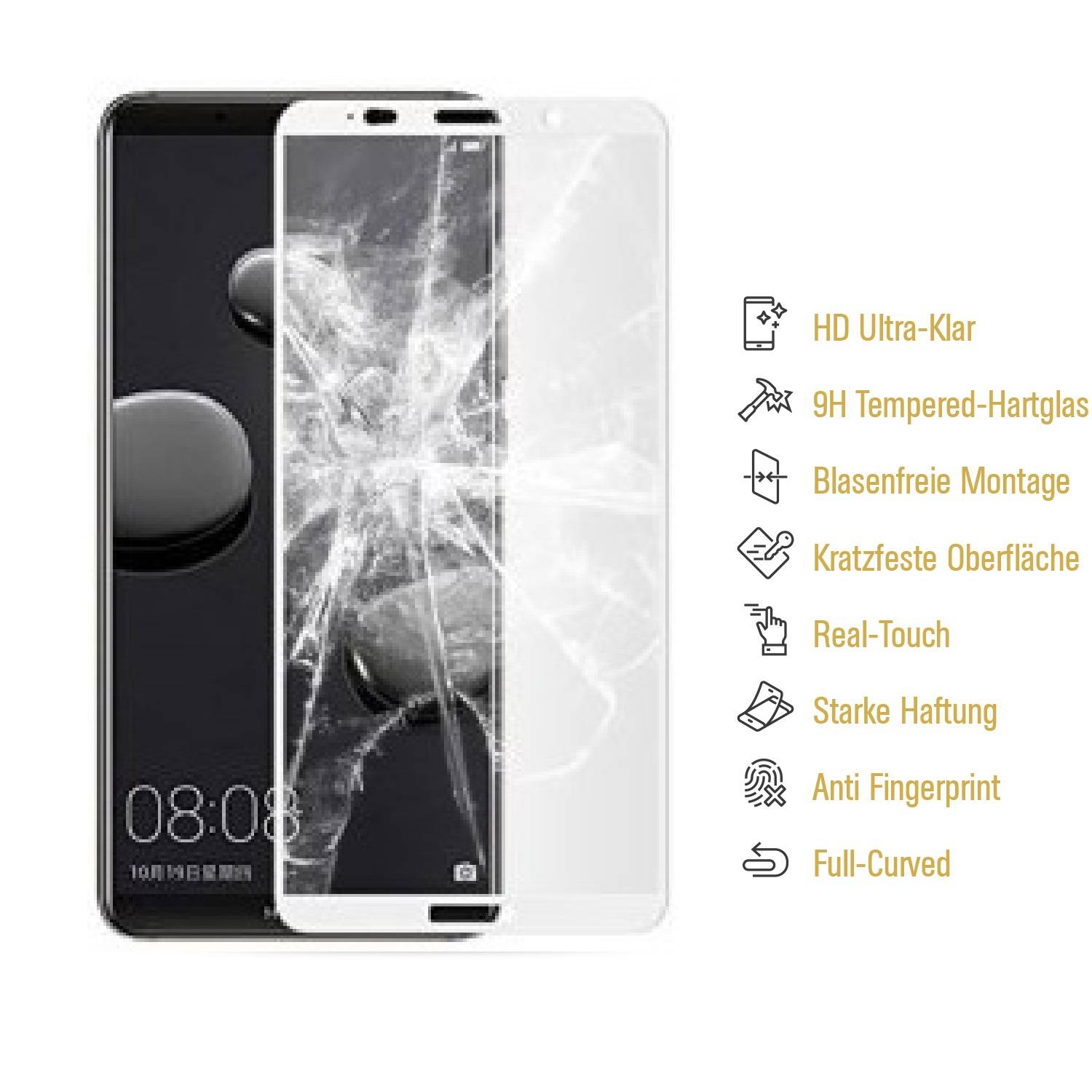 2x 9H Hartglas für Huawei Mate 10 Pro Panzerfolie KLAR 3D WS Displayschutzfolie Panzerglas Schutzglas Glasfolie