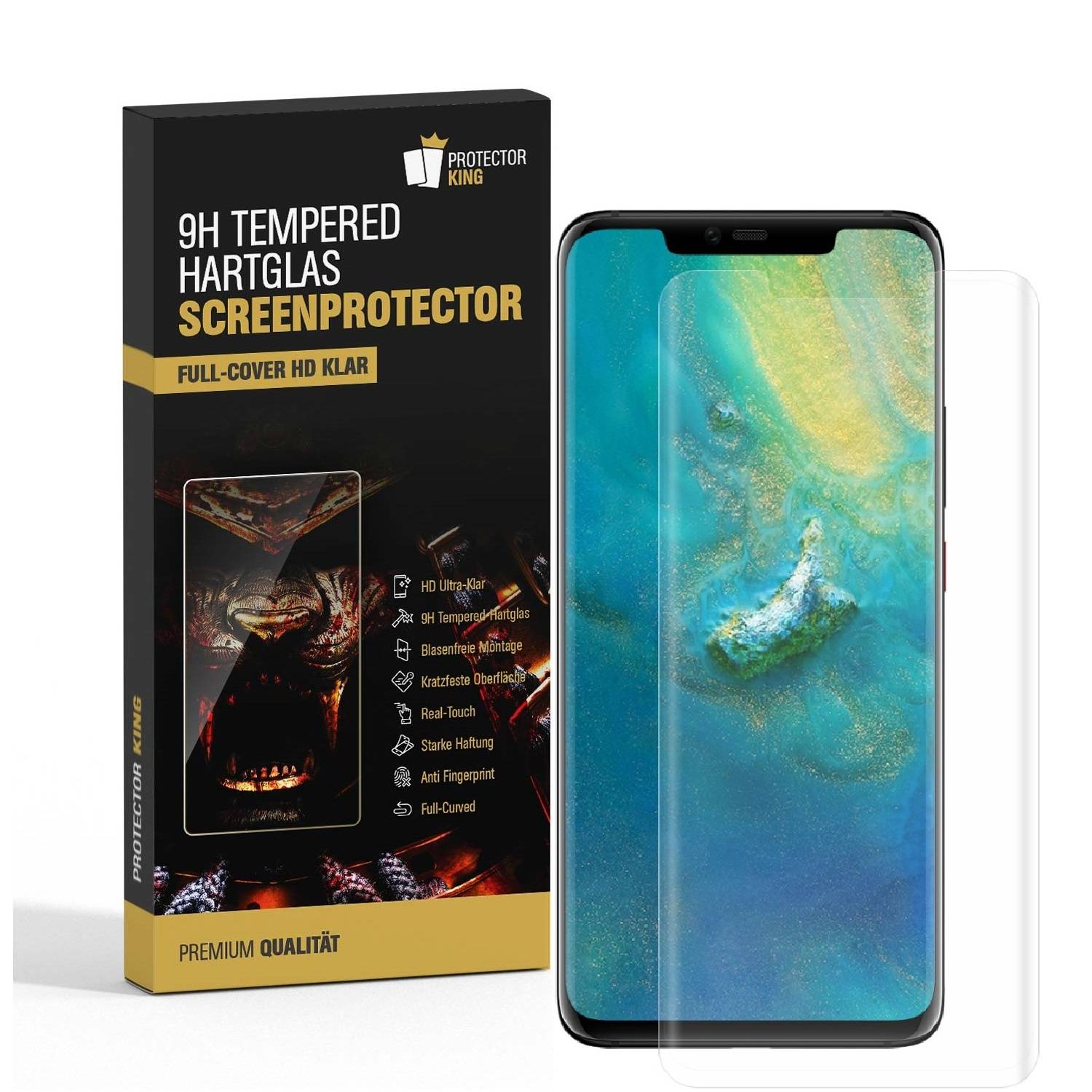 3x 9H Panzerglas für Huawei Mate 20 Pro FULL CURVED HD KLAR echtes Tempered Glass Displayschutz Schutzglas Hartglas Schutzfolie Screen-Protector